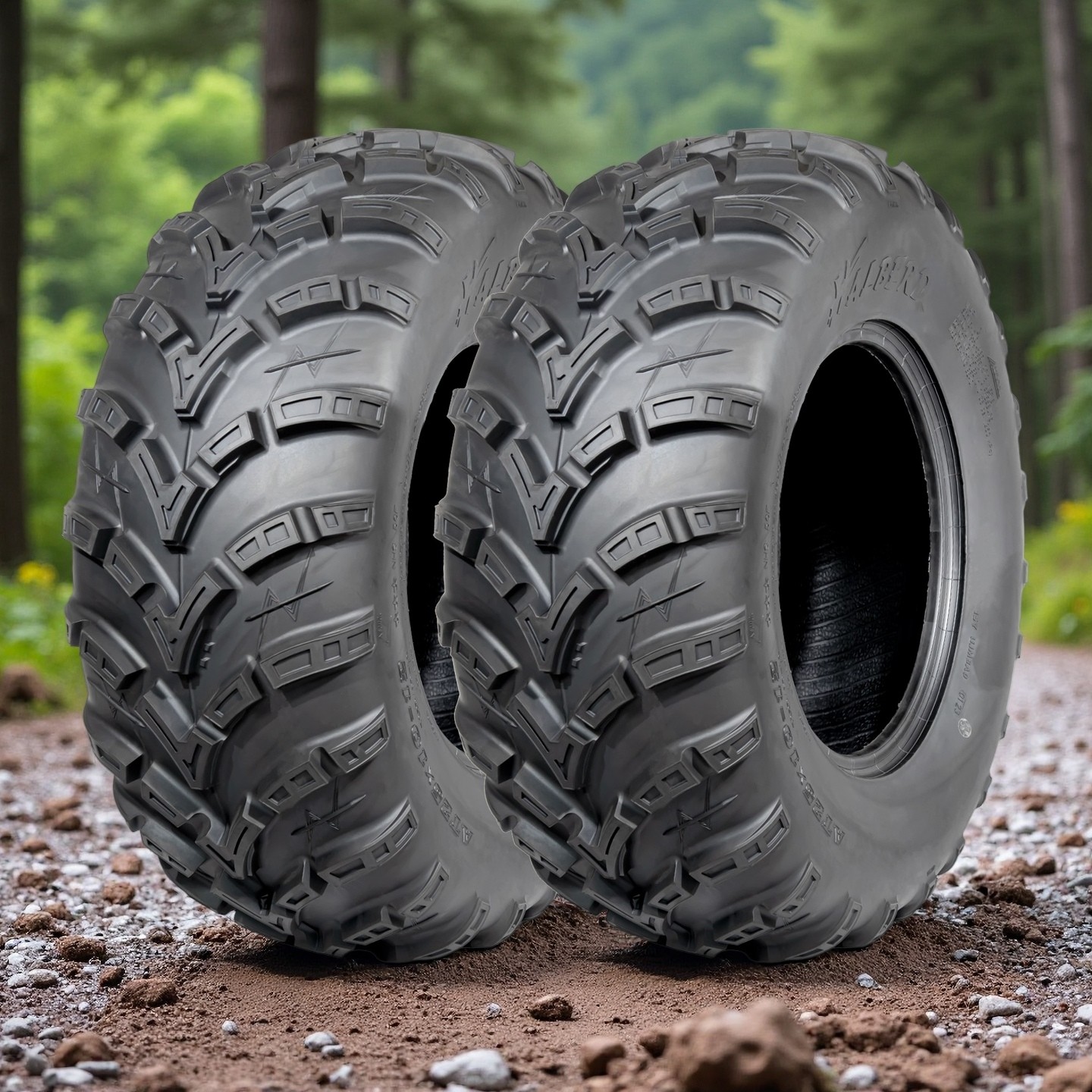 2-Pack 25x10-12 ATV Tires 6PR 25x10x12 Rear UTV Tire Mud All Terrain Heavy Duty