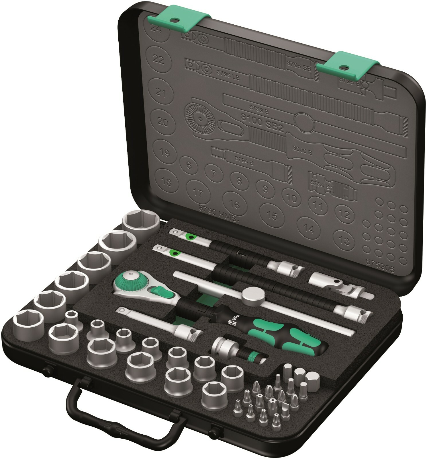 Wera 8100 SB 2 Zyklop Socket Wrench Set 3/8\