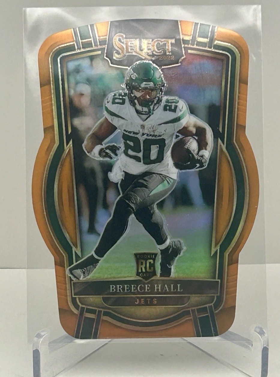 2022 Panini Select - Club Level Breece Hall #222 Orange Prizm Die-Cut /199 (RC).