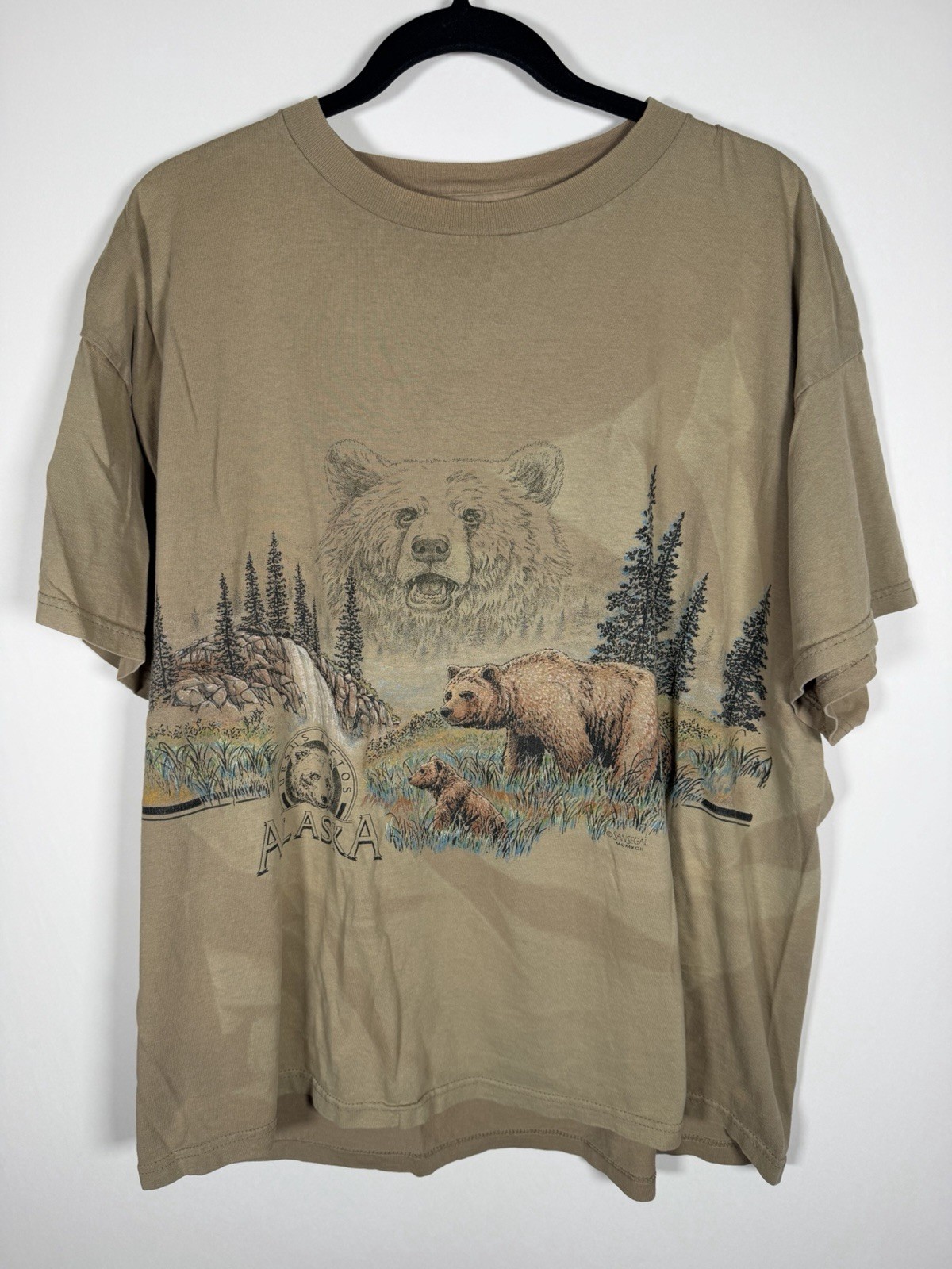 Vintage 90s 1992 Delta San Segal Bears Alaska gorpcore streetwear XL retro tee