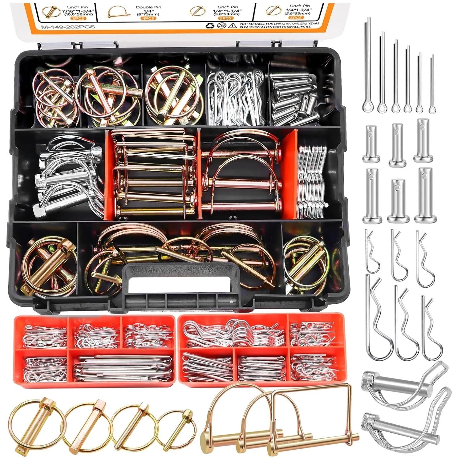 270PCS Heavy Duty Hitch Pin Assortment Kit