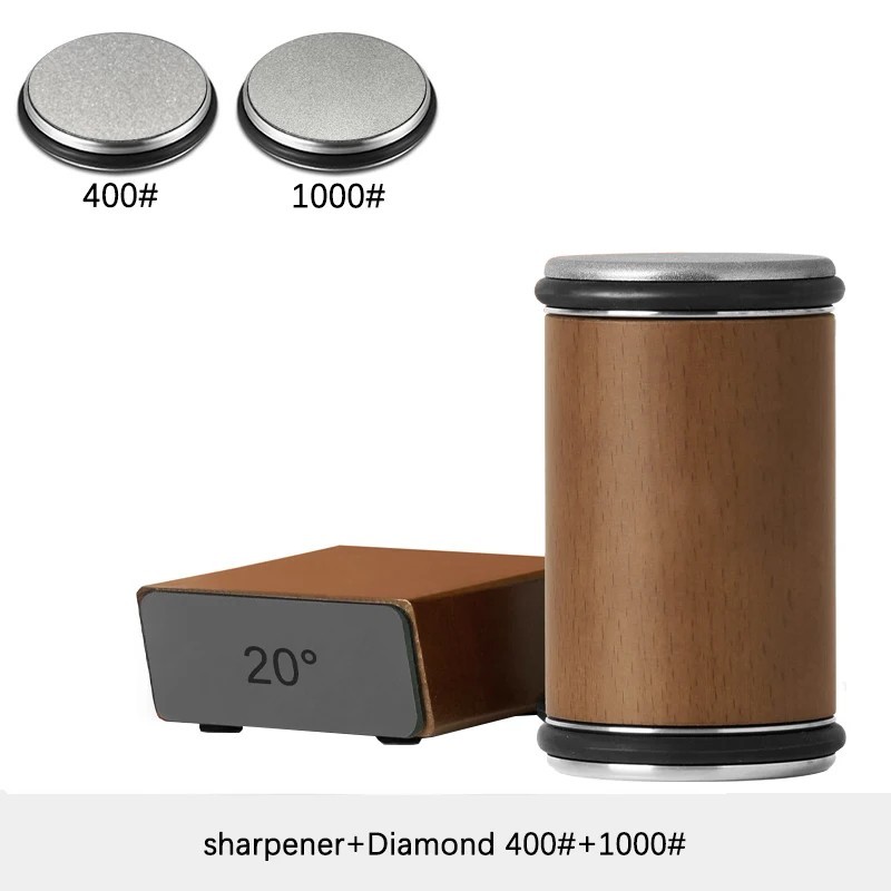 Diamond Rolling Knife Sharpener Set 15° 20° Magnetic Base Precision Holder