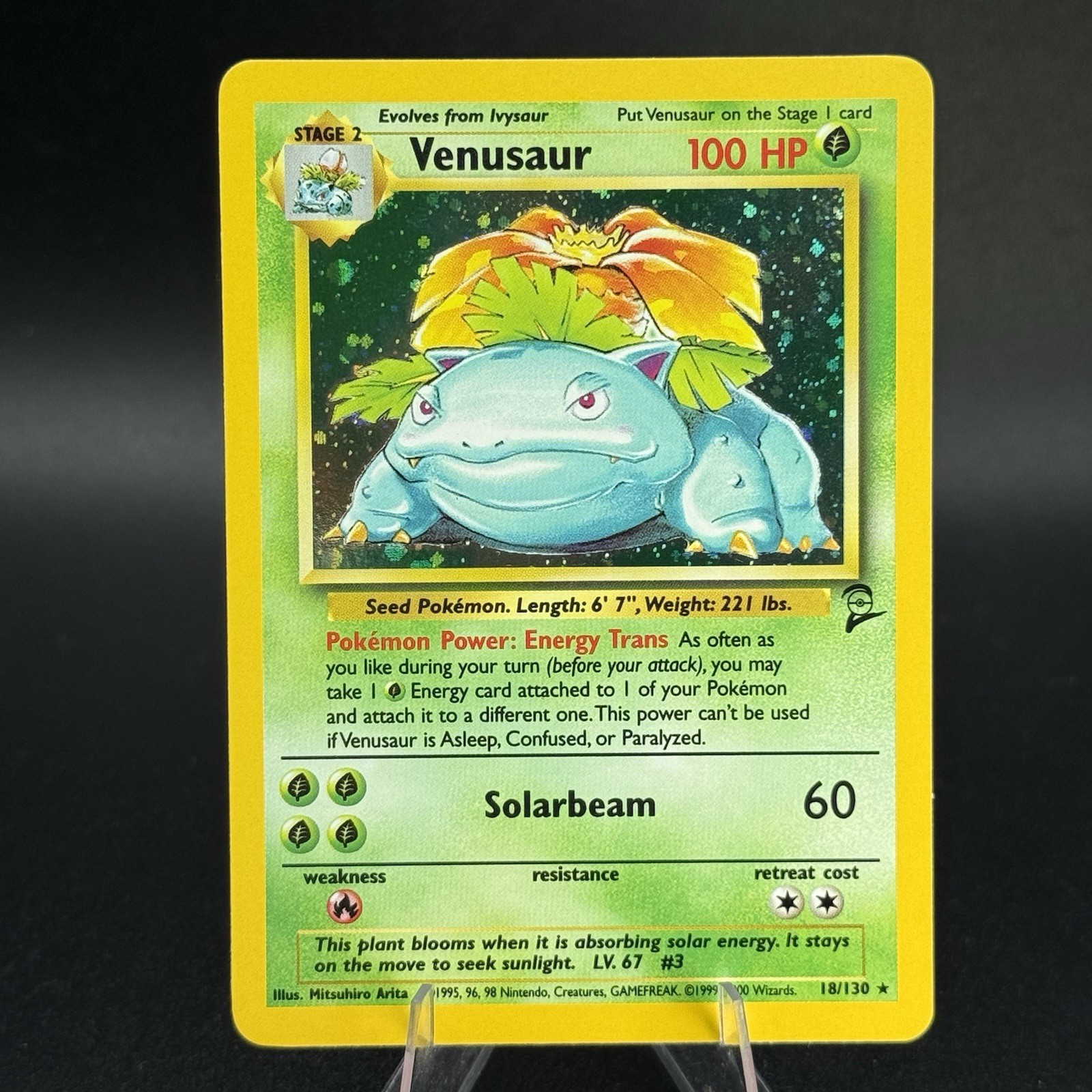 Pokémon Venusaur Base Set 2 Holo Rare 018/130 Stage 2 100 HP English NM