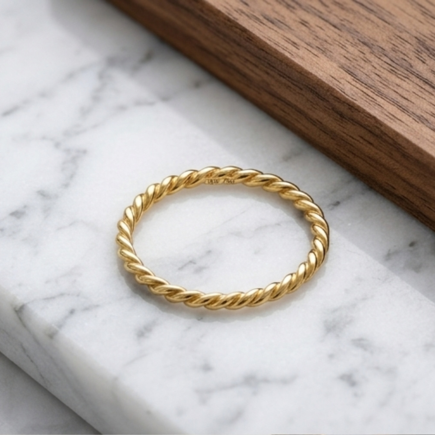 Elegant Handmade Twisted Ring, Minimalist Stackable Rope Band Promise Gift