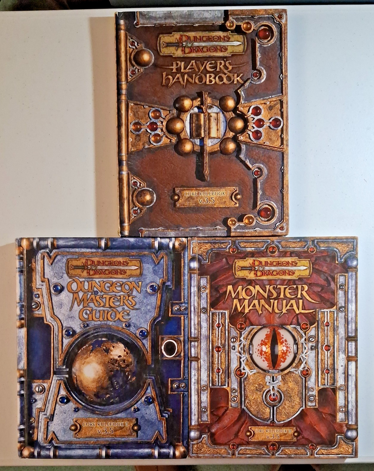 Dungeons & Dragons D&D 3.5E 3 Core Rule Books Set PHB DMG MM 2003 Dungeons & Dragons D&D 3.5E 3 Core Rule Books Set PHB DMG MM 2003