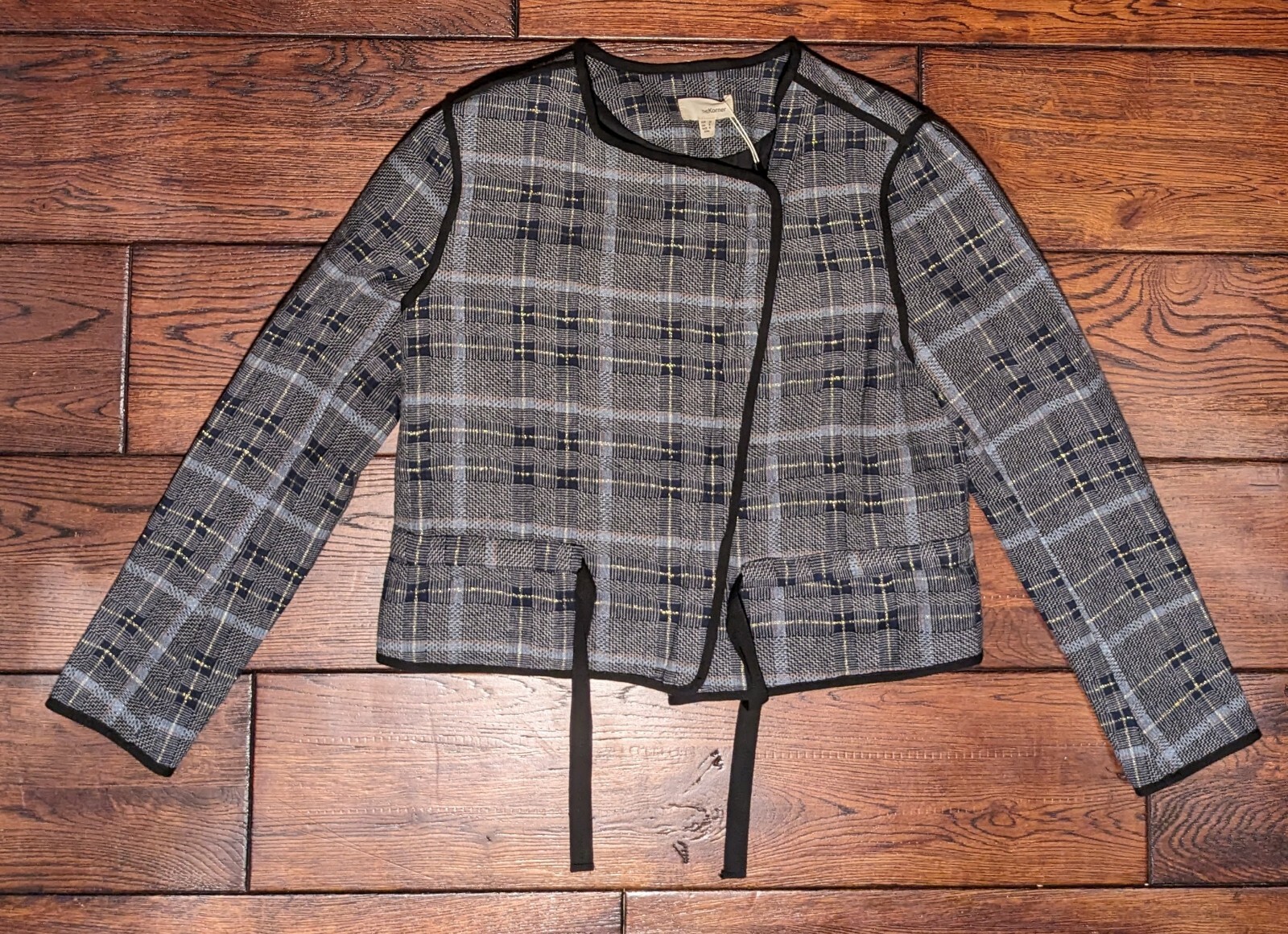 NWT Anthropologie The Korner Quilt Lined Wool Blend Jacket Blazer Size Small