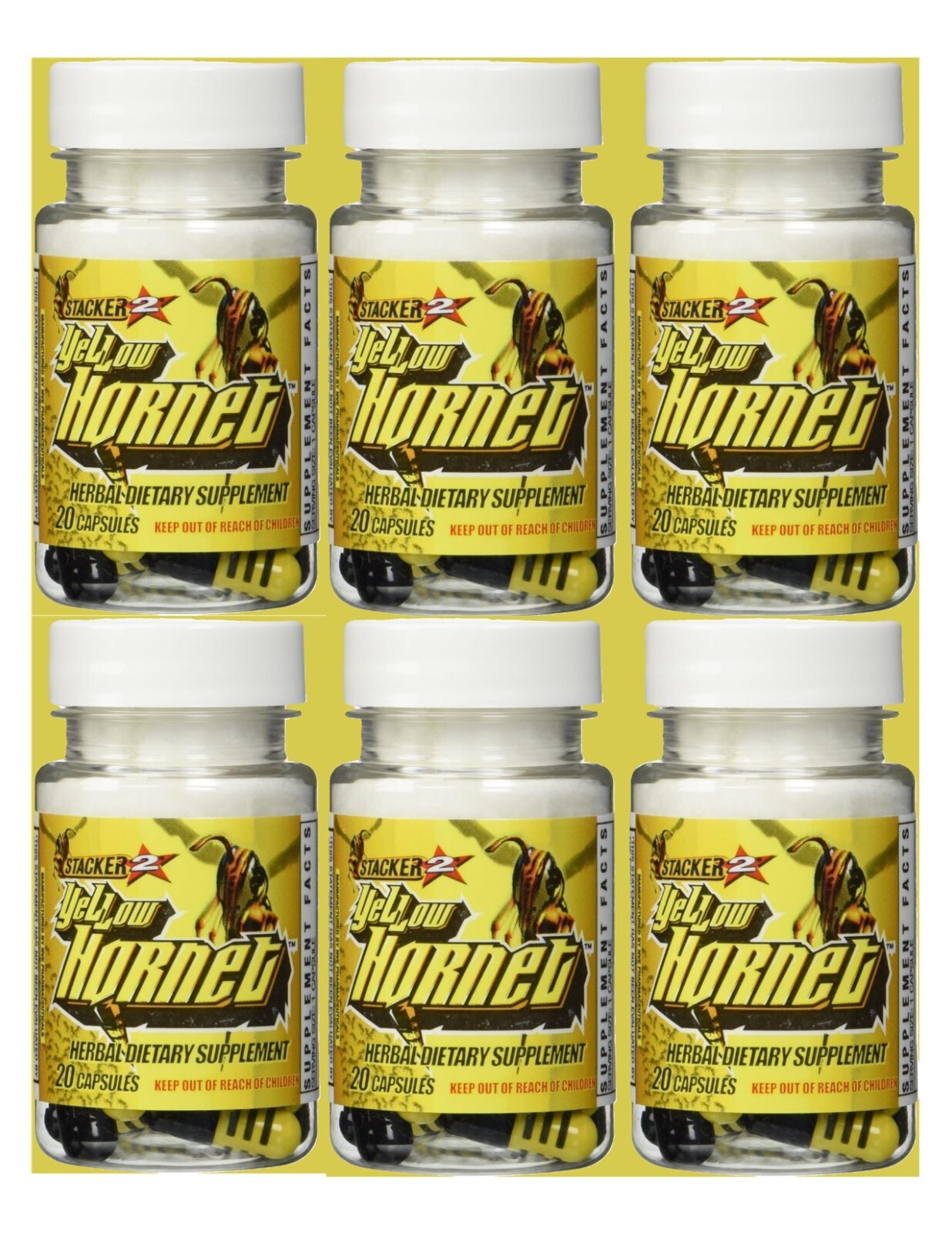 Yellow Hornet Herbal Dietary Supplement 20 x 6ct= 120 Caps Yellow Hornet Herbal Dietary Supplement 20 x 6ct= 120 Caps