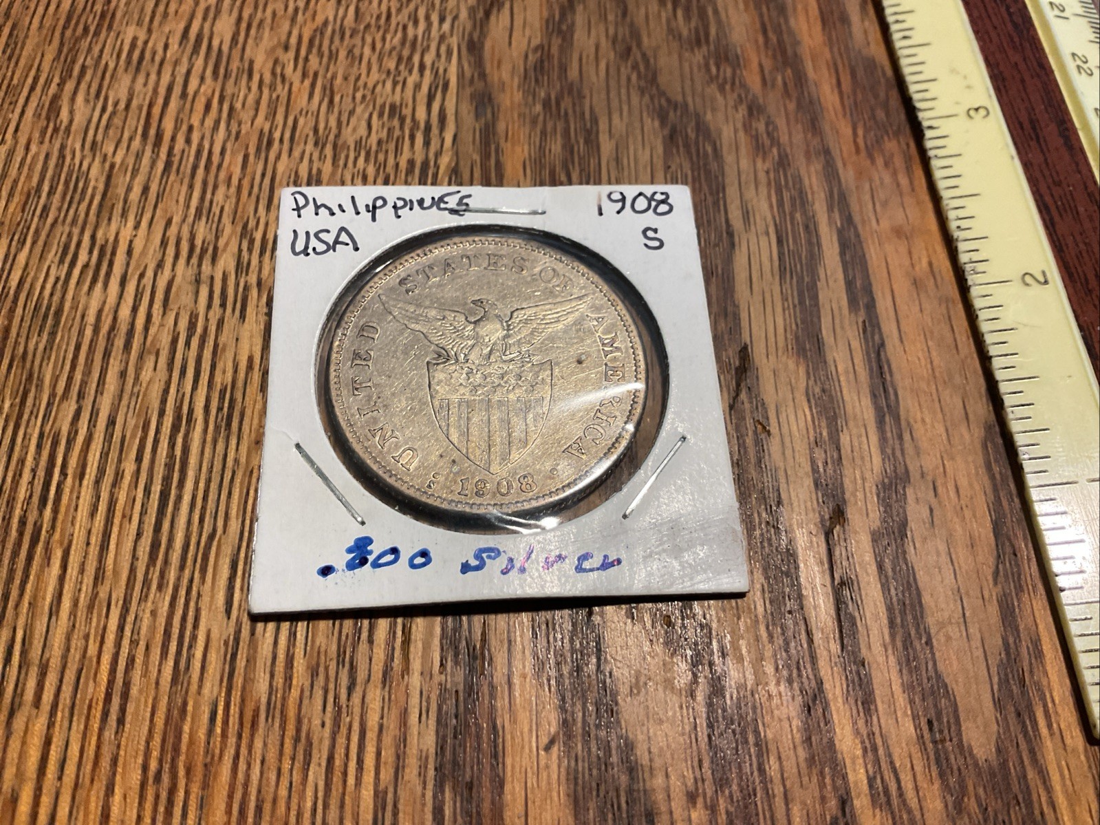 1908-S Philippines Silver One Peso Coin