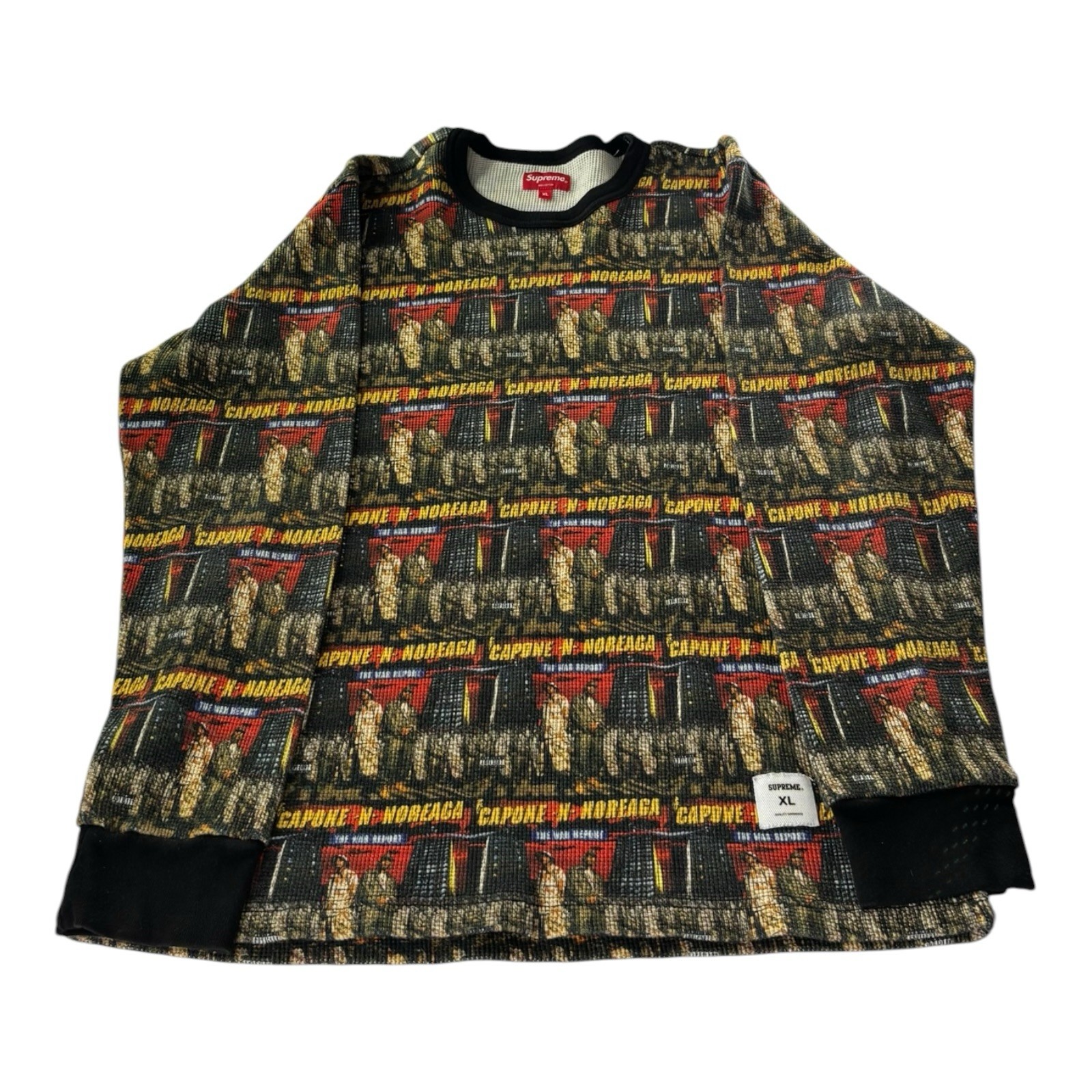 Supreme Capone N Noreaga War Report Waffle Thermal Long Sleeve Shirt XL FW16