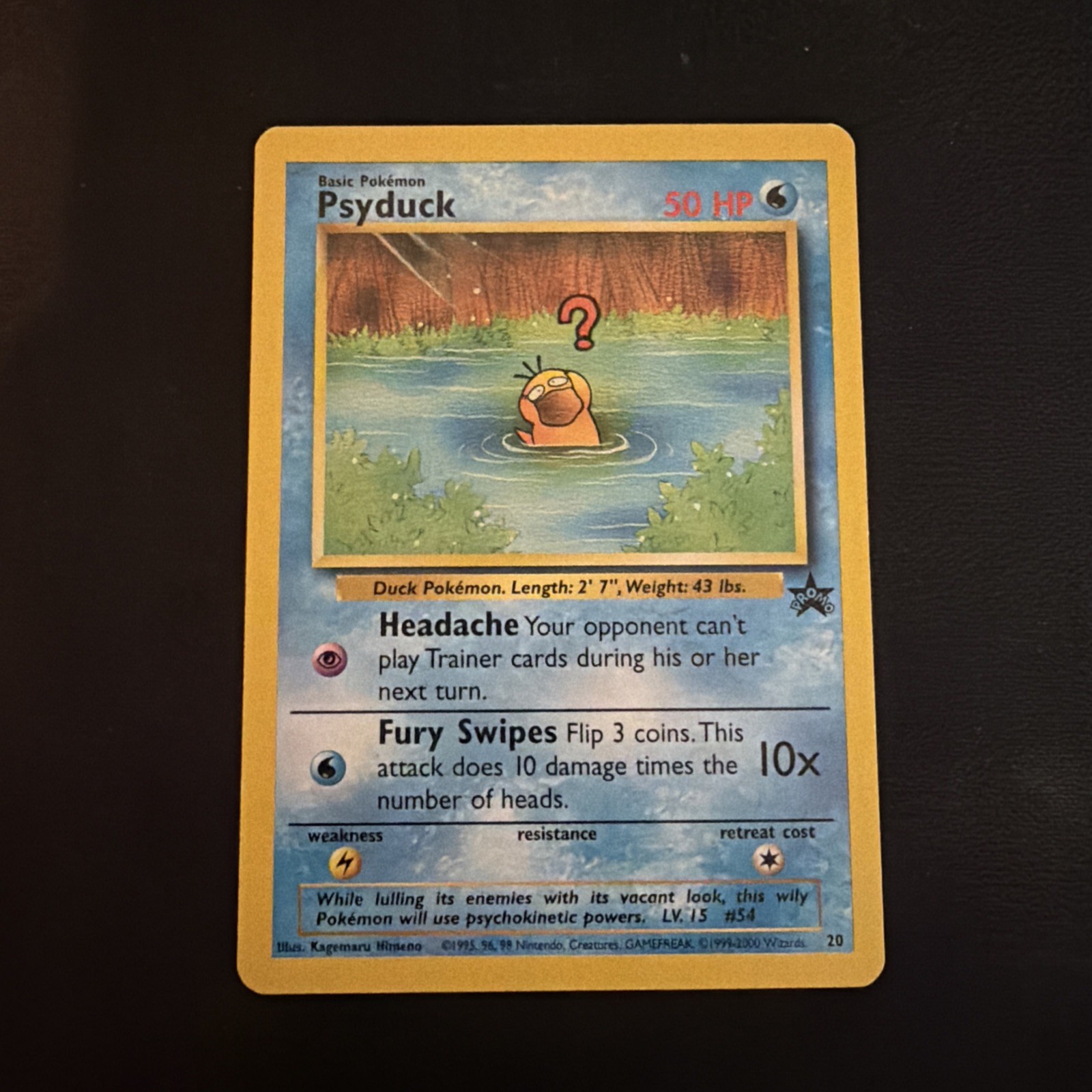 ? Psyduck #20/53 - Pokémon League 2000 Black Star Promo WotC Vintage - LP