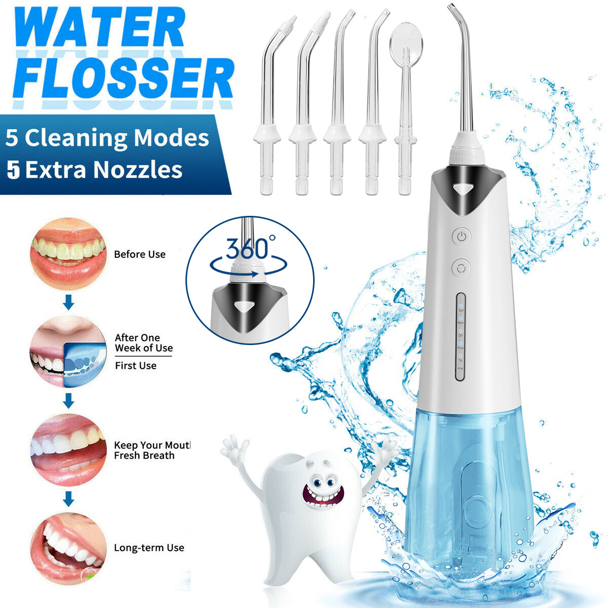 Oral B Upgraded Cordless Water Flosser Dental Oral Irrigator Teeth Cleaner 2026