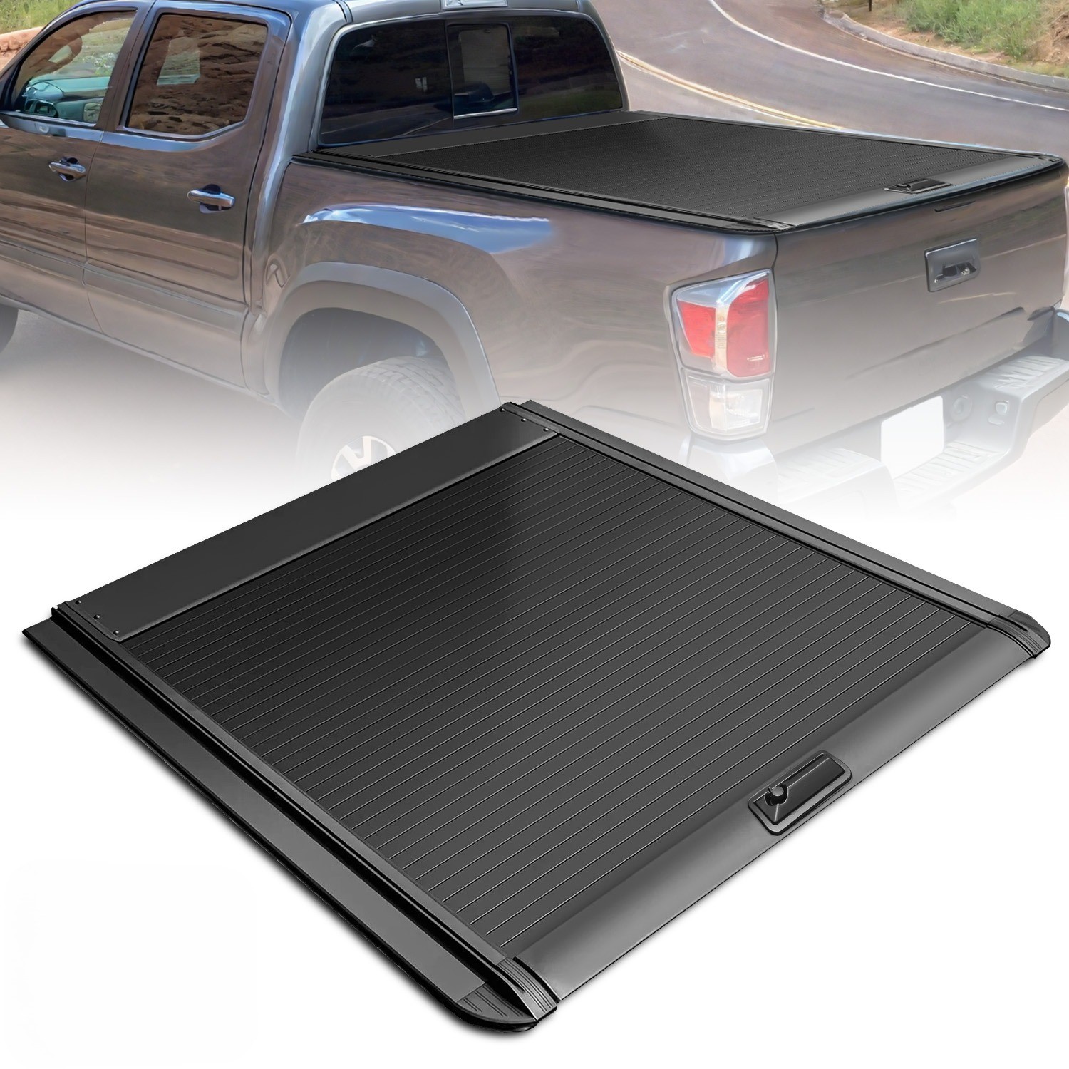 5FT Retractable Truck Bed Tonneau Cover For 2016-2023 Toyota Tacoma Aluminum 5FT Retractable Truck Bed Tonneau Cover For 2016-2023 Toyota Tacoma Aluminum