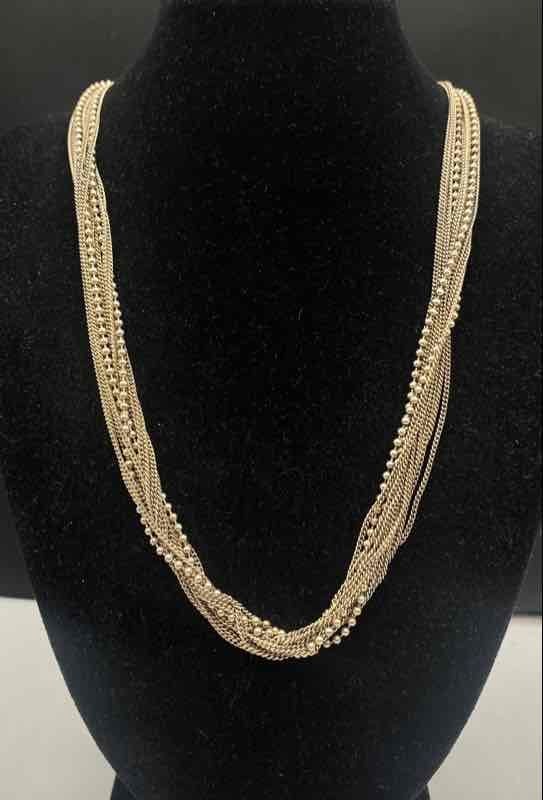 Sterling Silver 925 Multi-Strand 13-Chain Necklace 15
