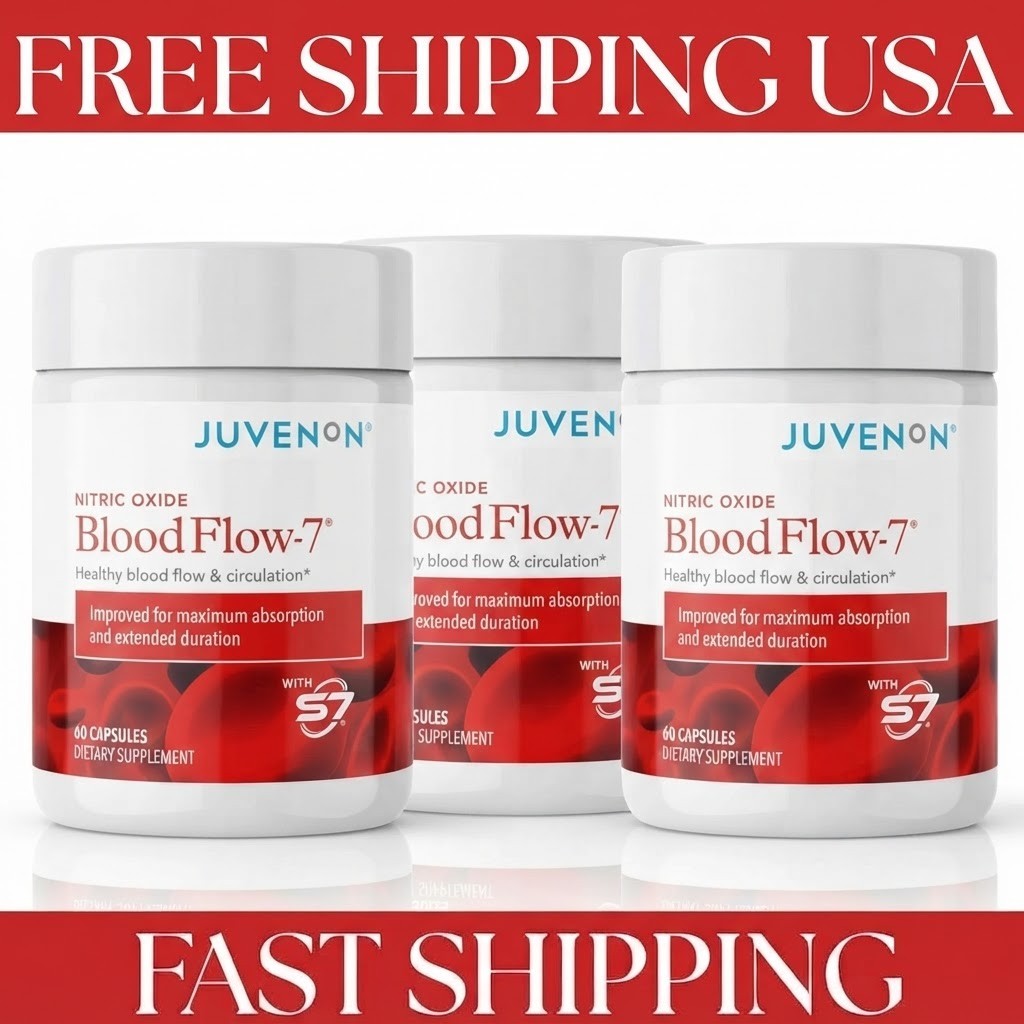 Juvenon Nitric Oxide BloodFlow-7 Dietary supplemental Circulation Support 3 pack