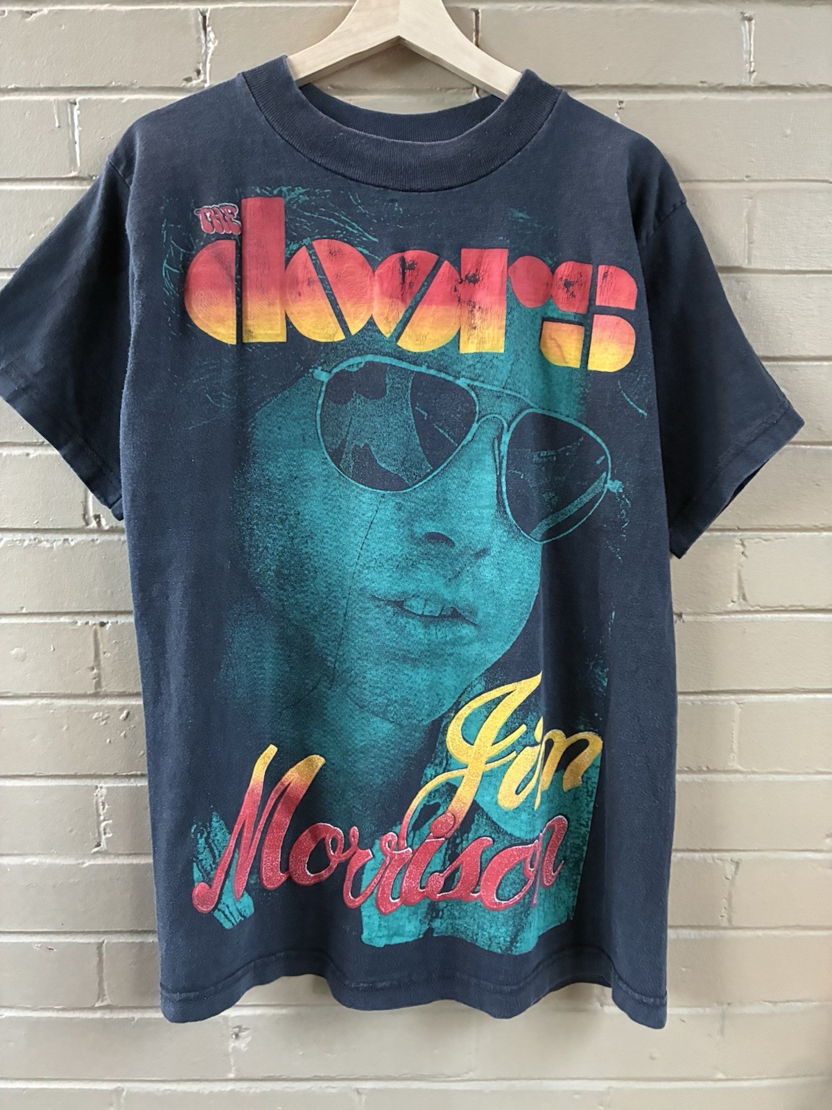 Vintage 90s RARE FADED The Doors Band Tee AOP Mexican Bootleg Mosquito Head AOP Vintage 90s RARE FADED The Doors Band Tee AOP Mexican Bootleg Mosquito Head AOP