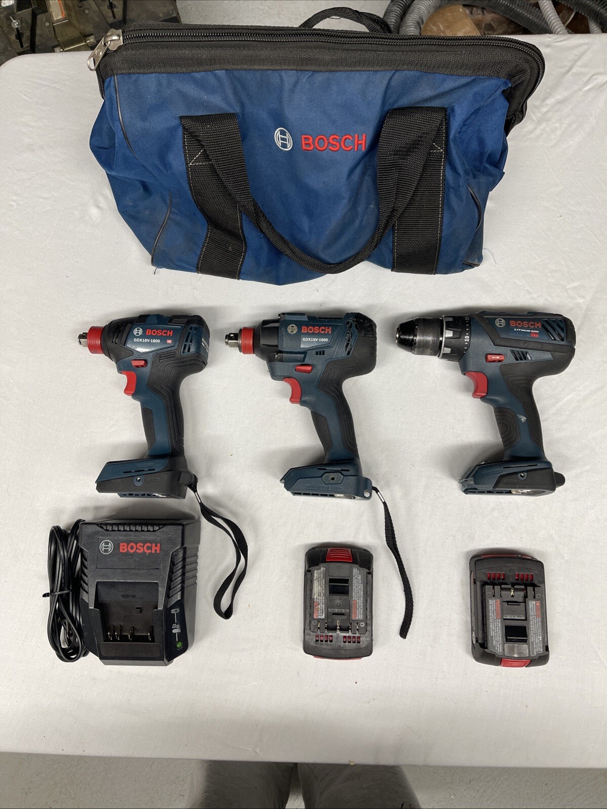 Bosch GDX18v-1800, Bosch GDX18v-1600, Bosch DDS181A, 2 Batteries, Charger & Bag