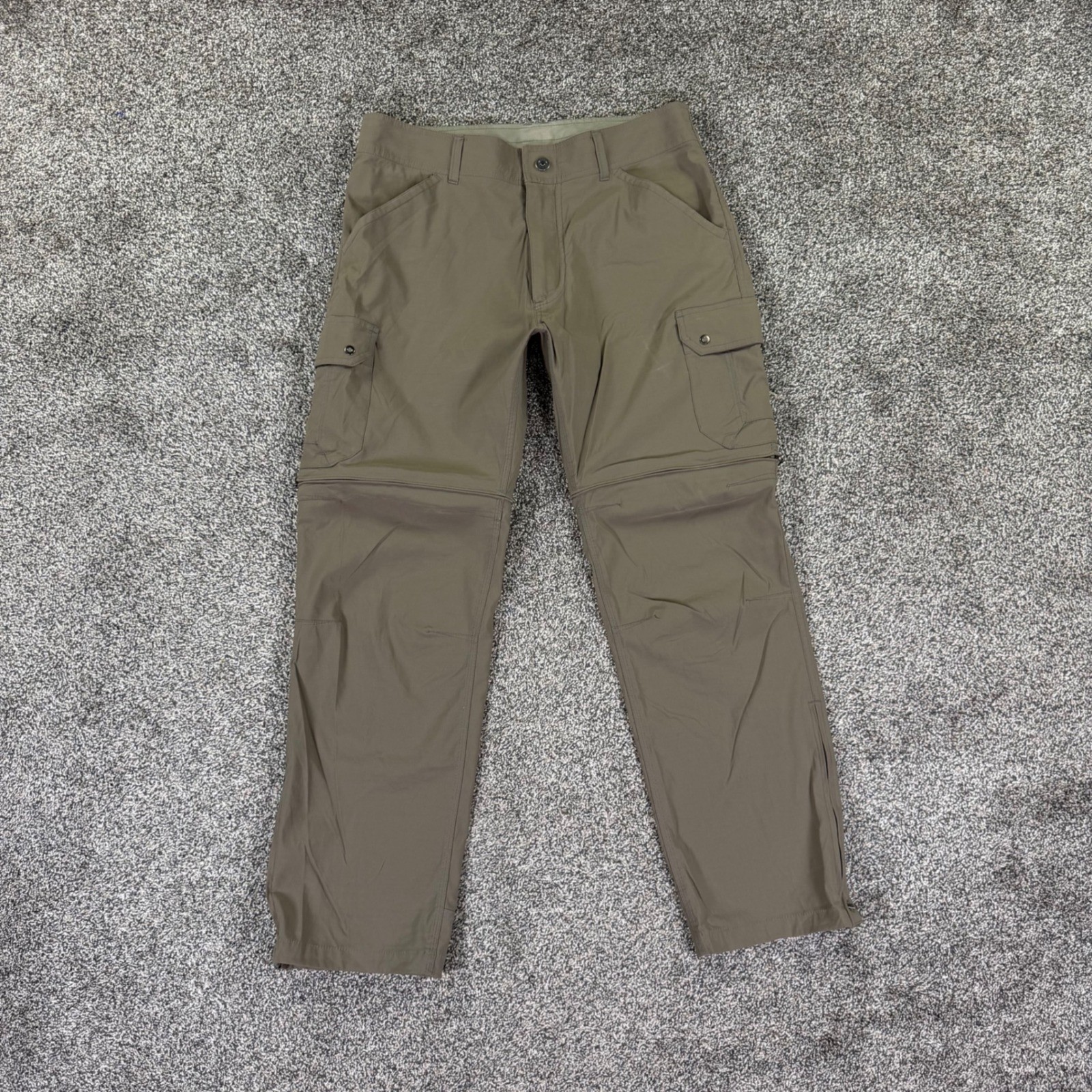 KUHL Renegade Convertible Stealth Pants Mens 34x30 Brown Hiking Cargo Zip Off