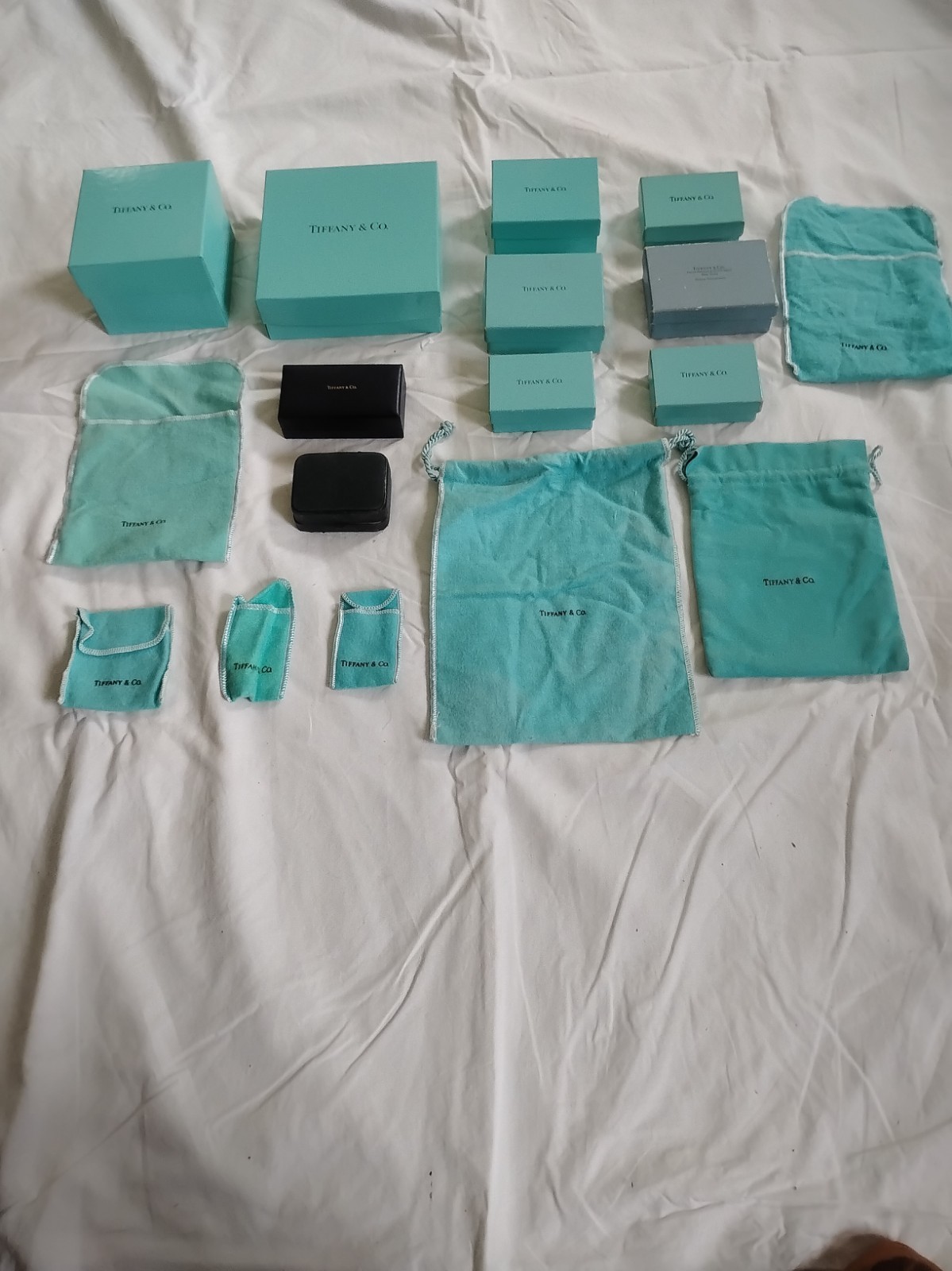 18 Pcs. Vtg Tiffany & Co Empty Boxes and Pouches Lot