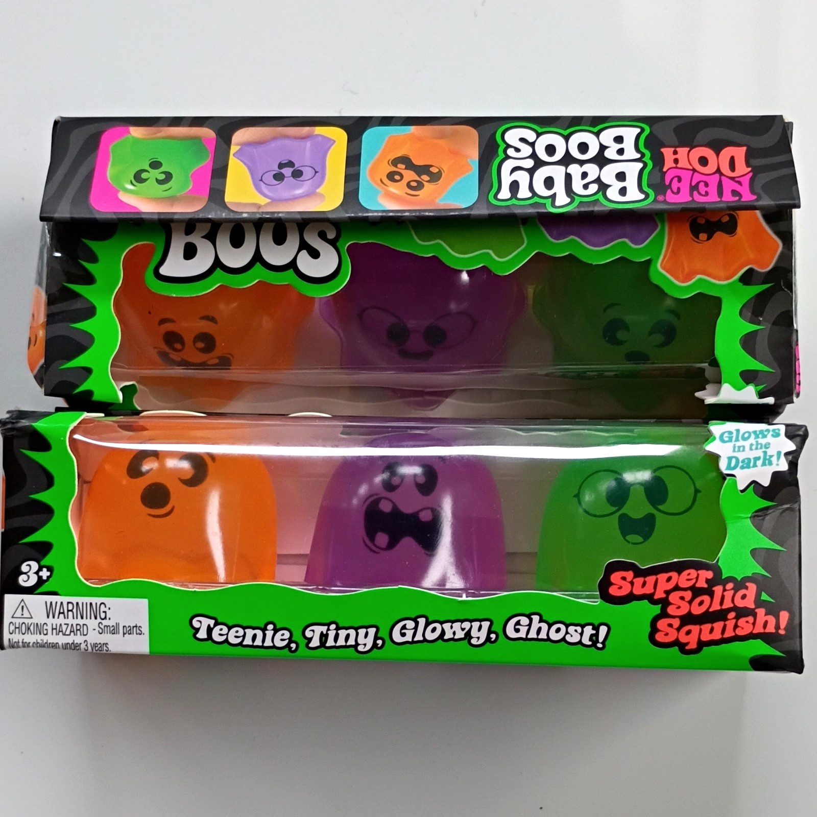 Limited Edition NeeDoh Baby Boos. Teenie Tiny Glowy Ghost Brand New 2 Packs. Limited Edition NeeDoh Baby Boos. Teenie Tiny Glowy Ghost Brand New 2 Packs.