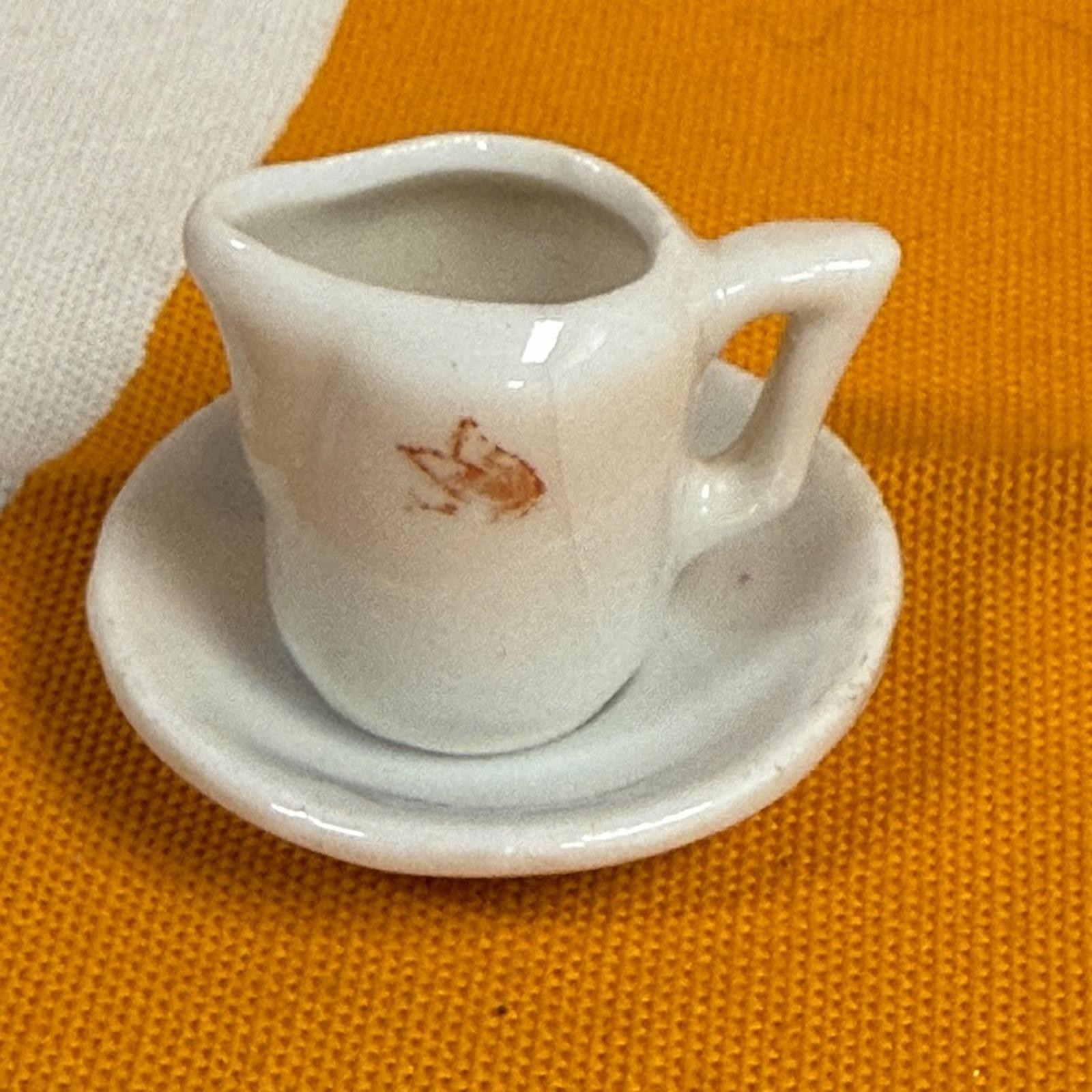 Antique 1890\'s Porcelain Creamer W/ Saucer Free Fast Shipping