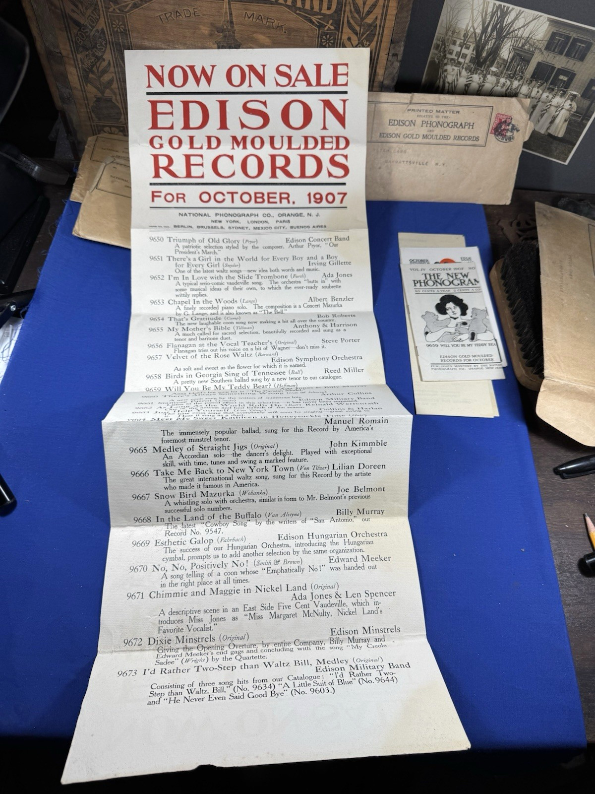 1905-1908 Paper Lot for National Phonograph Dealer \