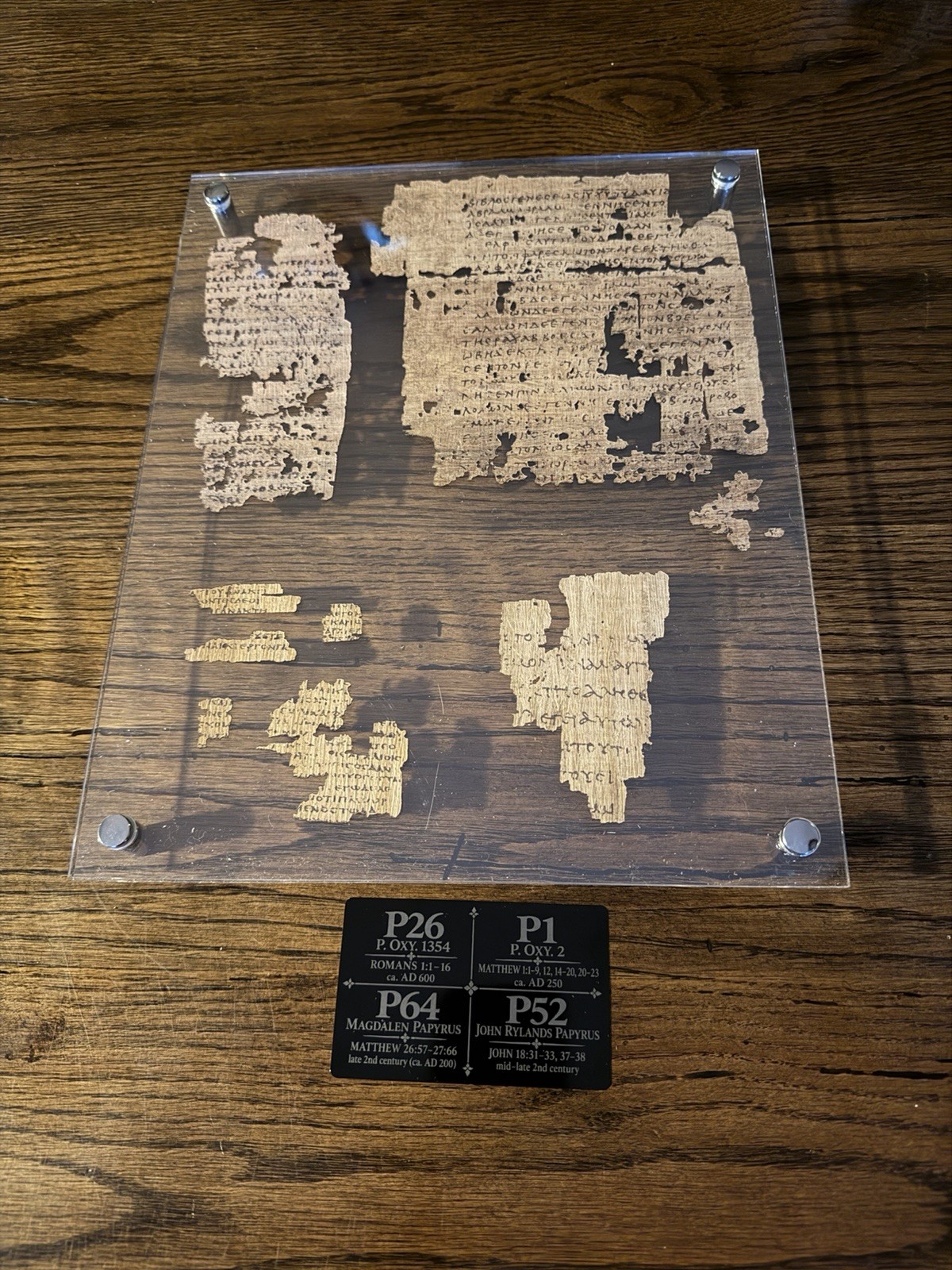 Early New Testament Papyrus Replica Collection P1 P26 P52 P64 Greek Manuscripts
