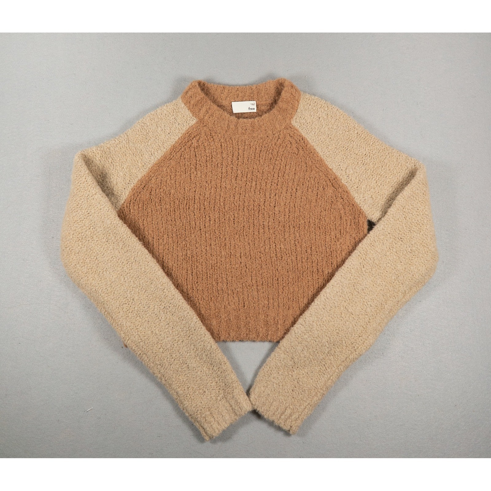 Aritzia Wilfred Free Meridian Sweater Women\'s L Alpaca Merino Colorblock Cropped