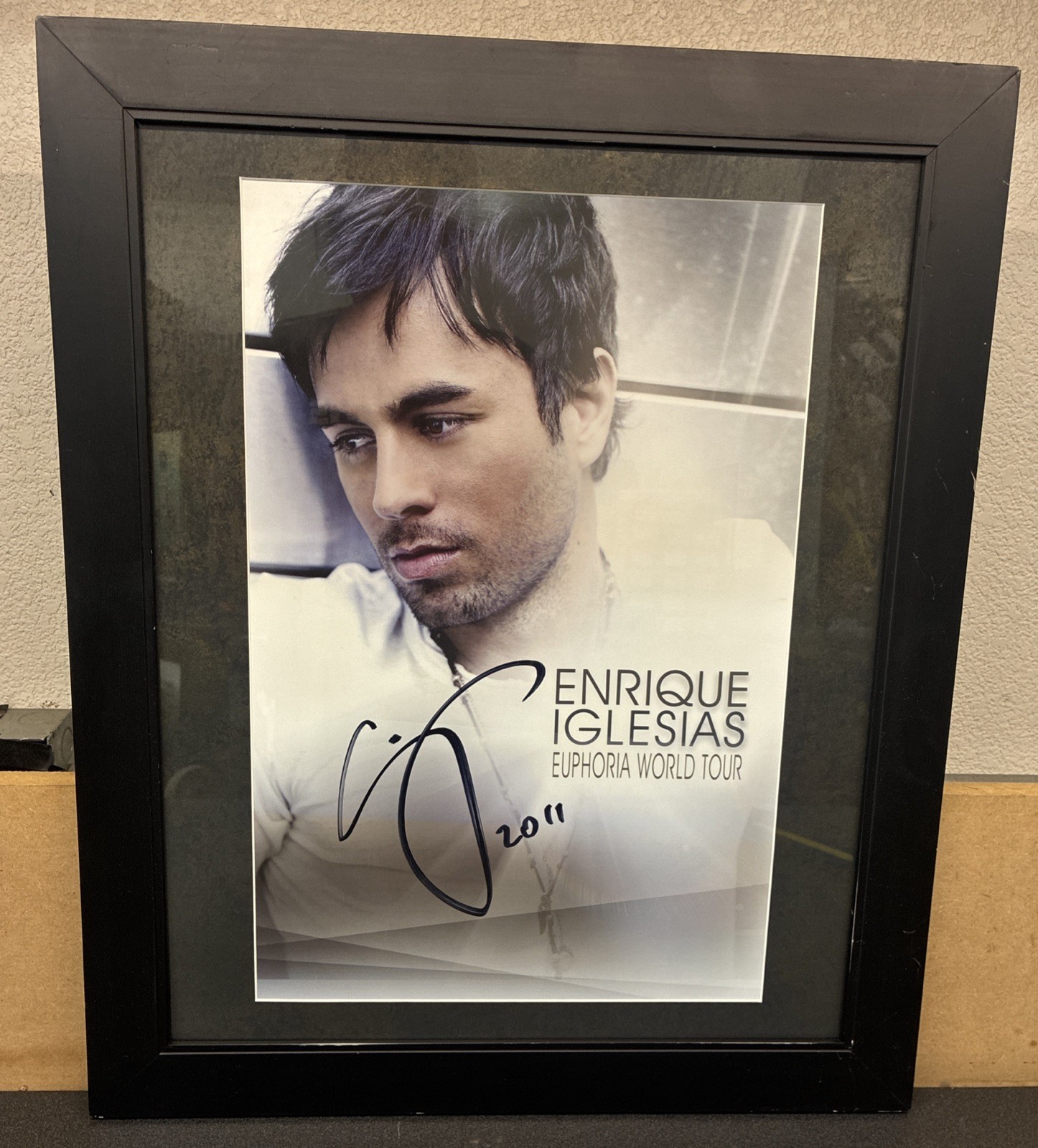 Enrique Iglesias 12” X 18” FRAMED Matted Signed Euphoria World Tour 2011 Poster