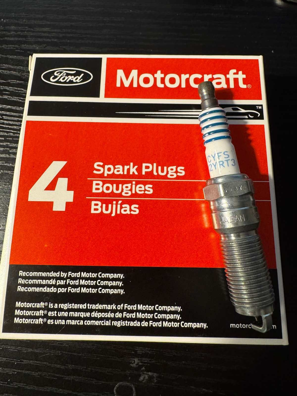 Set of 4 OEM Motorcraft SP594 Ford CYFS12YRT3 Spark Plugs Replaces SP542 SP578 Set of 4 OEM Motorcraft SP594 Ford CYFS12YRT3 Spark Plugs Replaces SP542 SP578