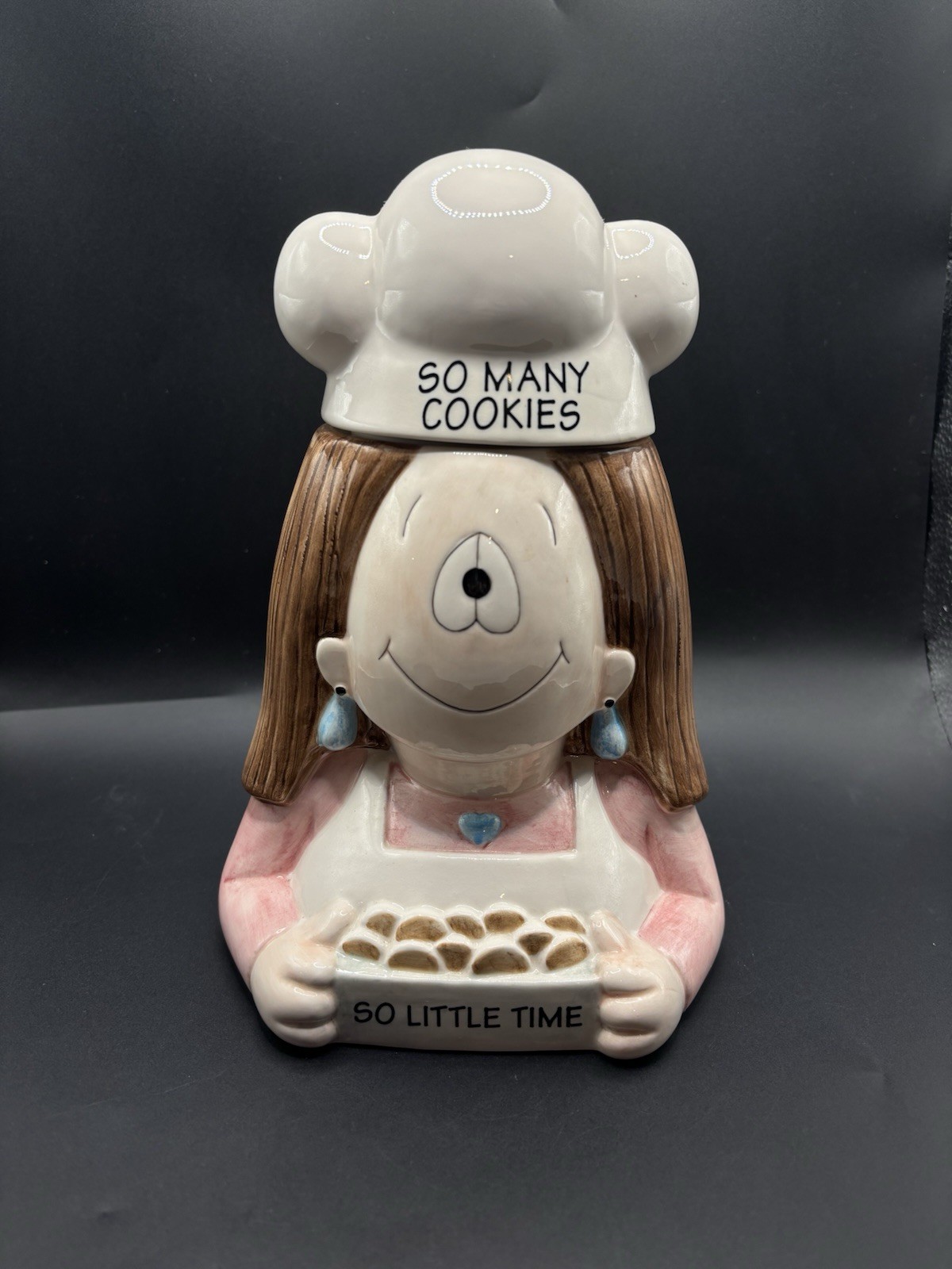 Vintage 1995 Cathy’s Kitchen Cookie Jar So Many Cookies So Little Time