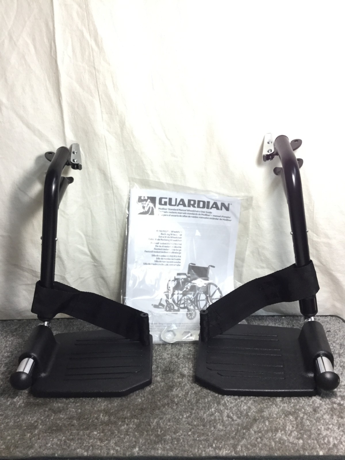 Medline Guardian Swing-Away Wheelchair Footrests w/ Printed User Guide