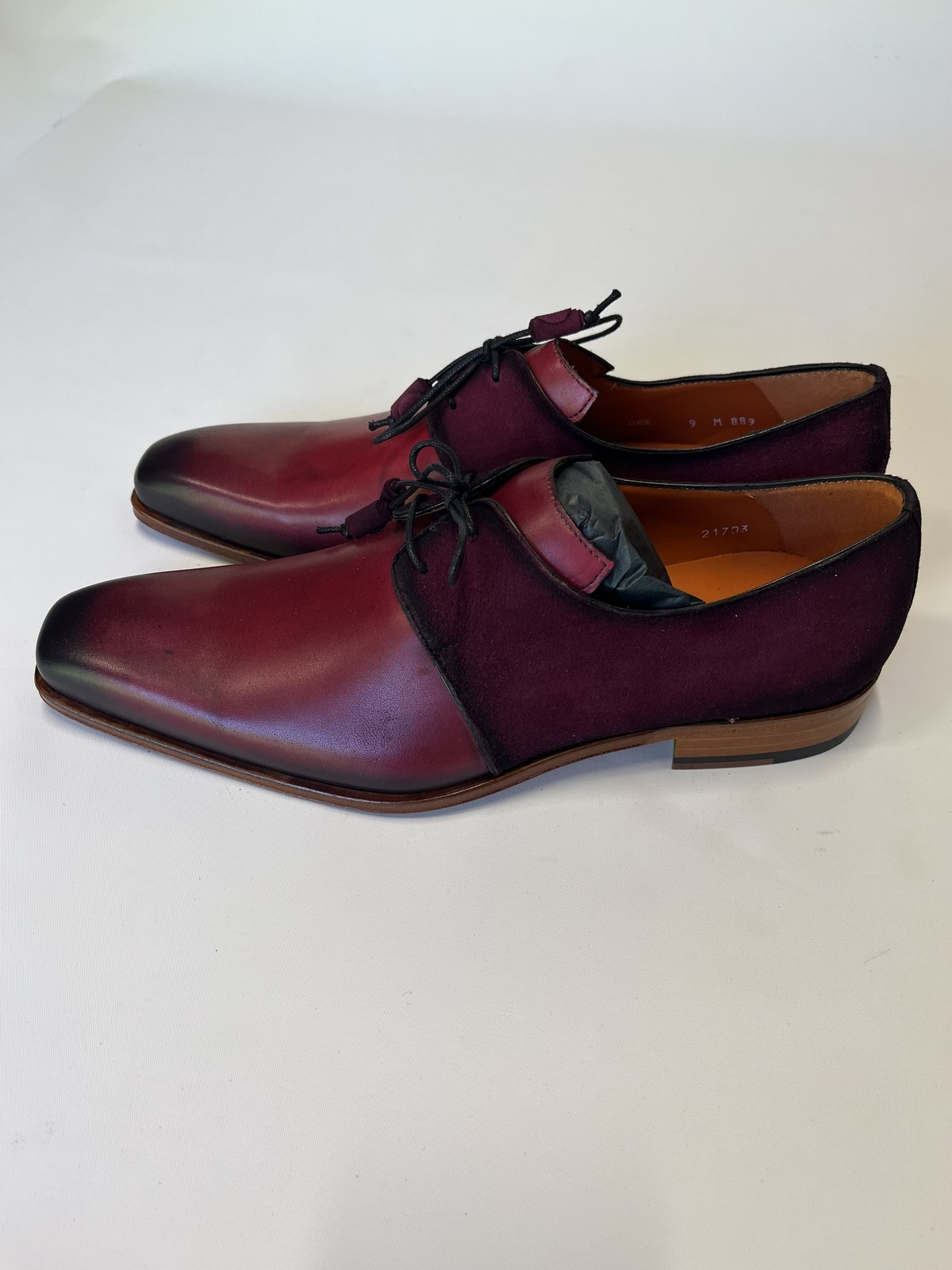 Mens Mezlan Luce Cherry Leather Dress Shoes 9m NEW