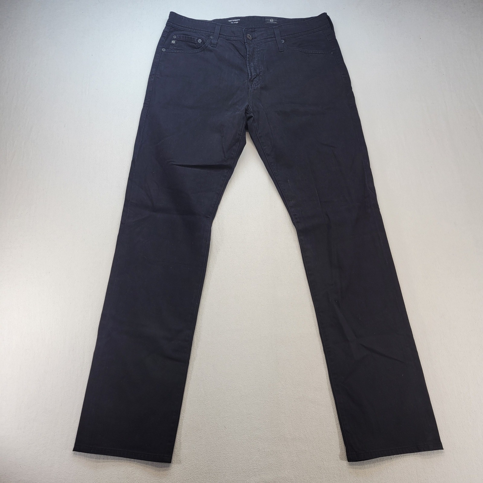 AG Adriano Goldschmied The Everett Pants Mens 33x32 Black Slim Straight