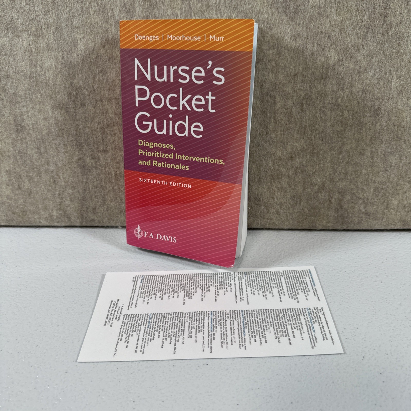 Nurse\'s Pocket Guide: Diagnoses, Prioritized Intervention, Rationales 16th Ed PB Nurse\'s Pocket Guide: Diagnoses, Prioritized Intervention, Rationales 16th Ed PB