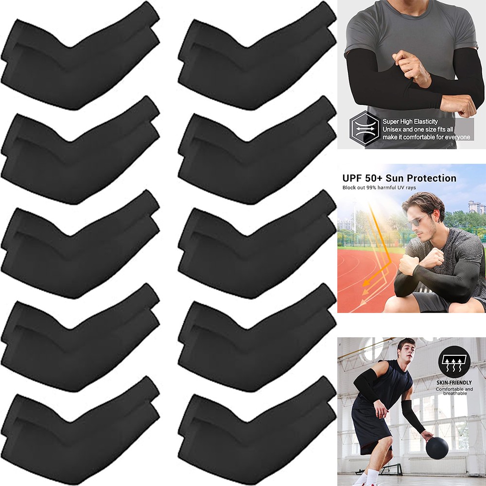 10 Pair Cooling Arm Sleeves Cover UV Sun Protection Sports Outdoor For Men Women
