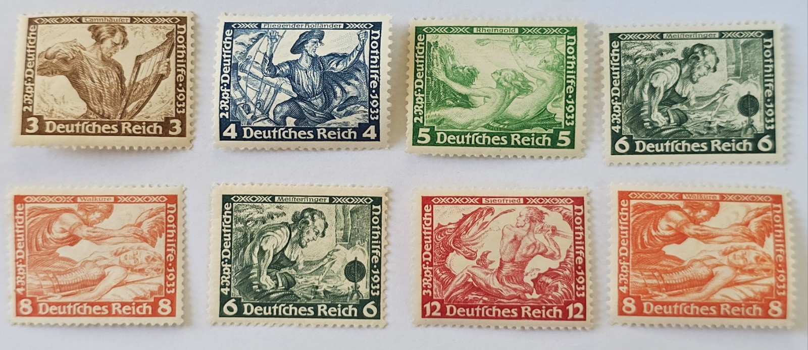 GERMANY CLASSICS SCARCE 1933 Wagner Never Hinged Mint Lot of 8. €250