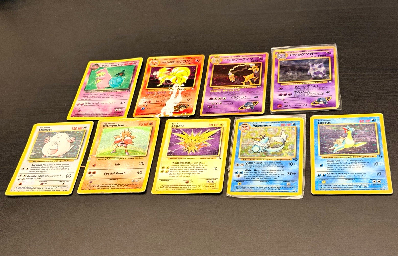 Vintage Pokémon Holographic Card Lot – 9 Cards – DAMAGED / LAMINATED - Gengar
