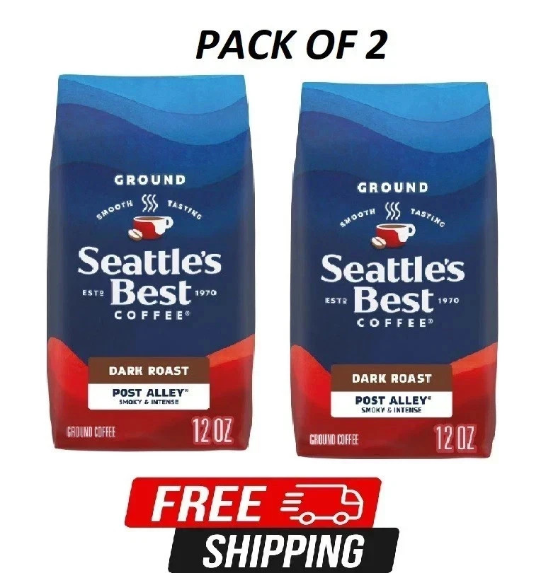Seattle’s Best Coffee, Post Alley, Dark Roast, Ground Coffee,12 oz, 2pk Seattle’s Best Coffee, Post Alley, Dark Roast, Ground Coffee,12 oz, 2pk