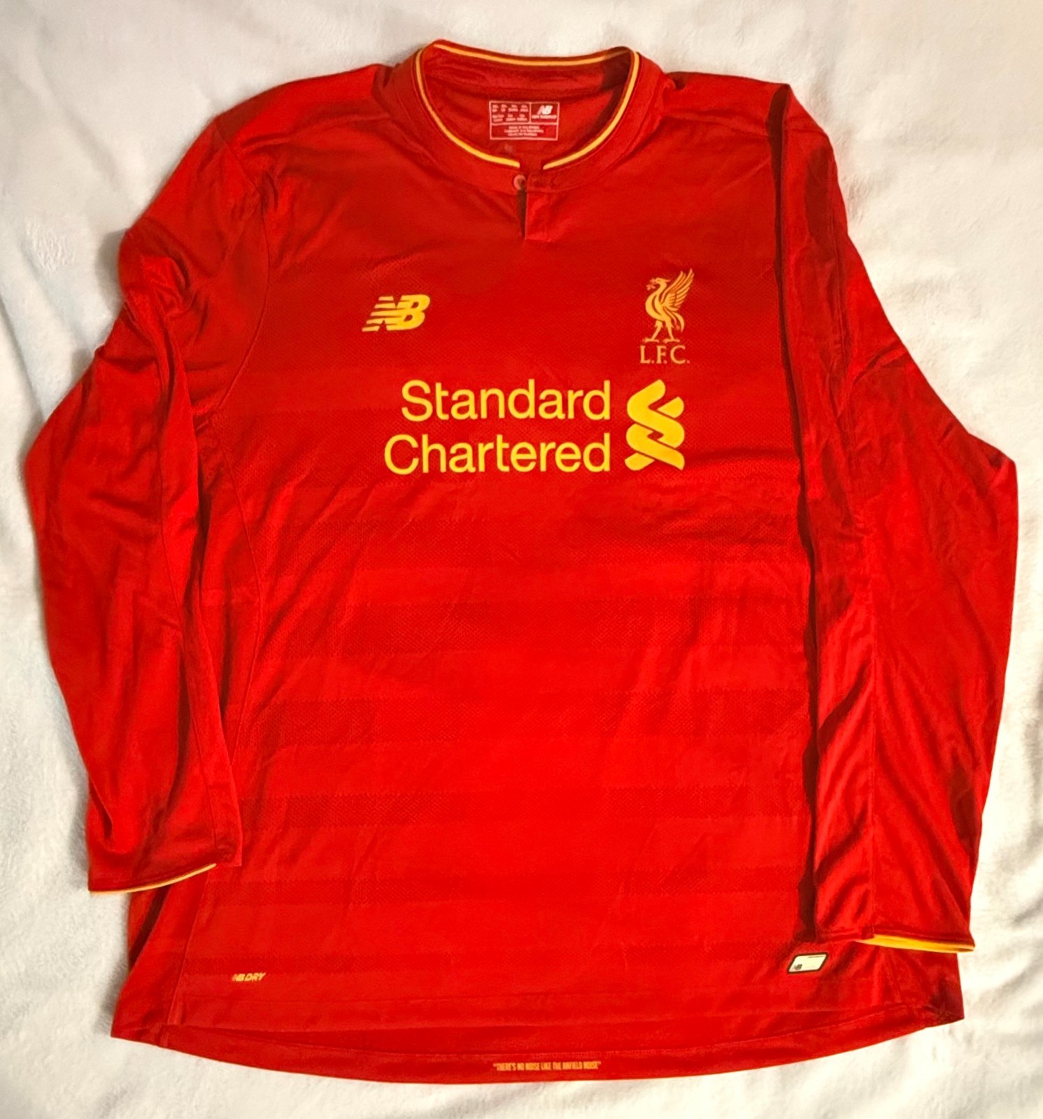 Liverpool FC 2016-2017 New Balance Home Kit Jersey Long Sleeve Red 3XL NWOT YNWA