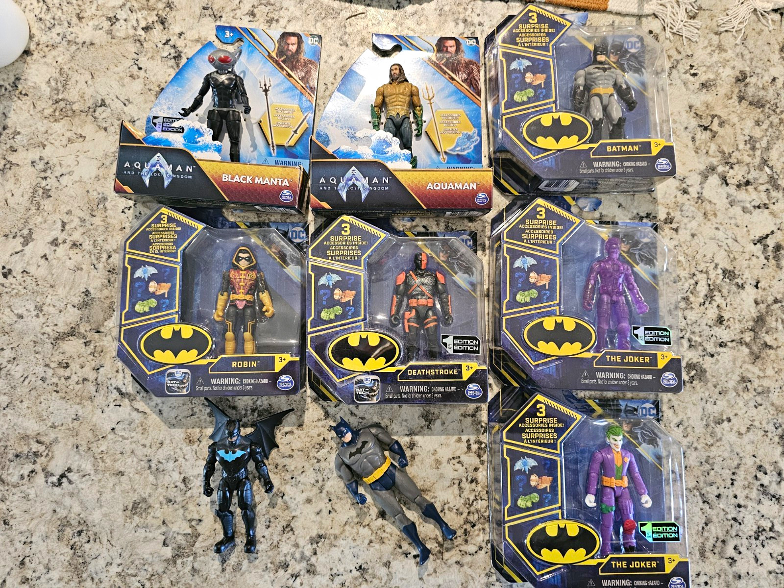 DC Spin Masters Mixed Lot Batman Robin Aquaman Black Manta 7 new 2 used 9 pc lot DC Spin Masters Mixed Lot Batman Robin Aquaman Black Manta 7 new 2 used 9 pc lot