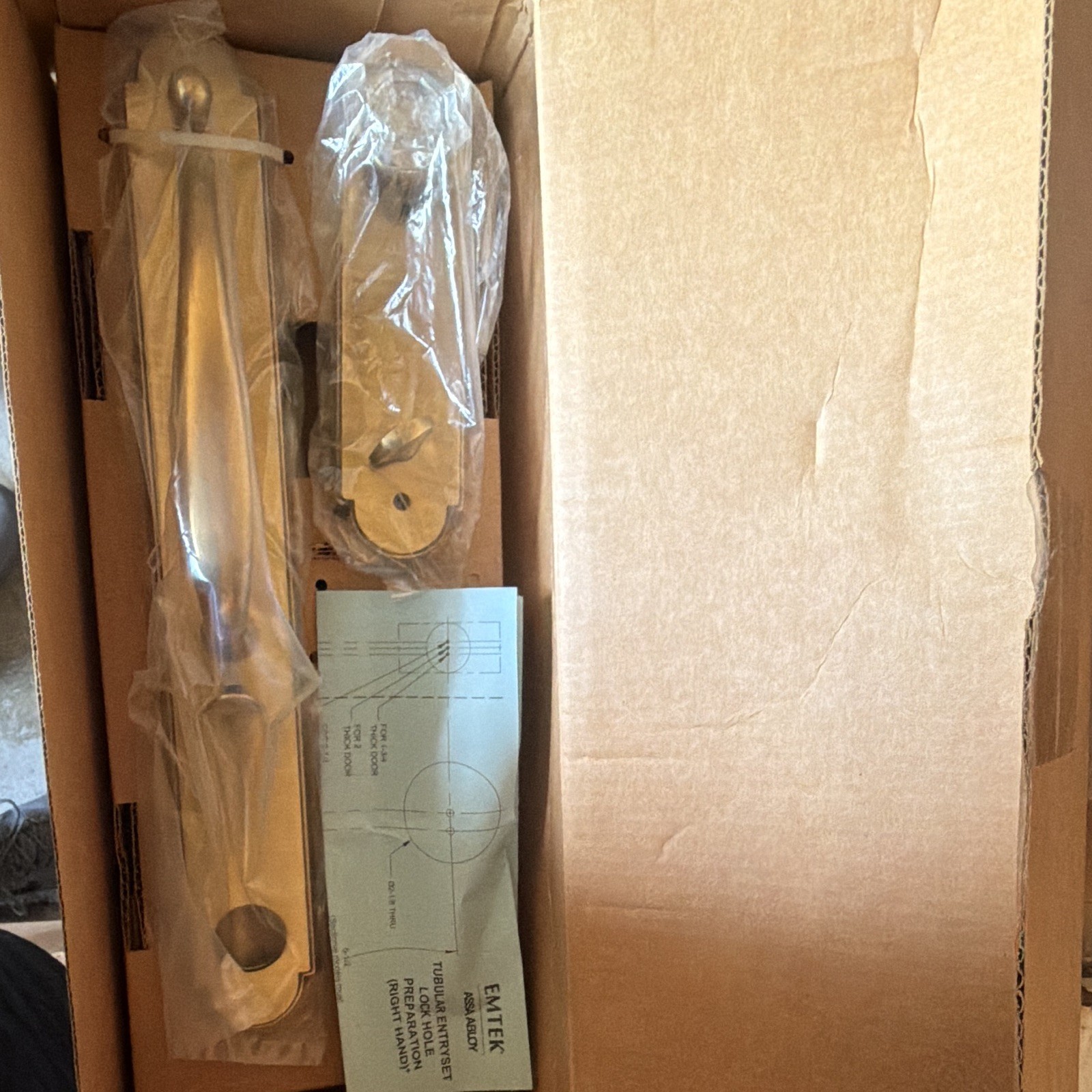 Emtek 43140TUS7 Wilmington Tubular Front Door Entry Handleset Right Hand US7 Emtek 43140TUS7 Wilmington Tubular Front Door Entry Handleset Right Hand US7