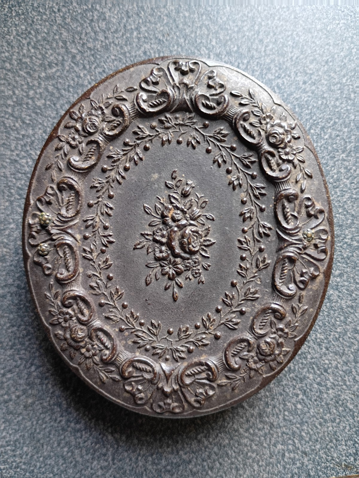 Antique Oval Thermoplastic Union Case For Tintype Photo 3