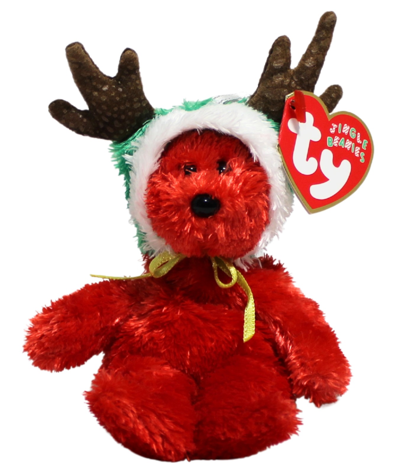Ty Jingle Beanies - 2002 Holiday Teddy Red, MWMT Stuffed Animal Toy