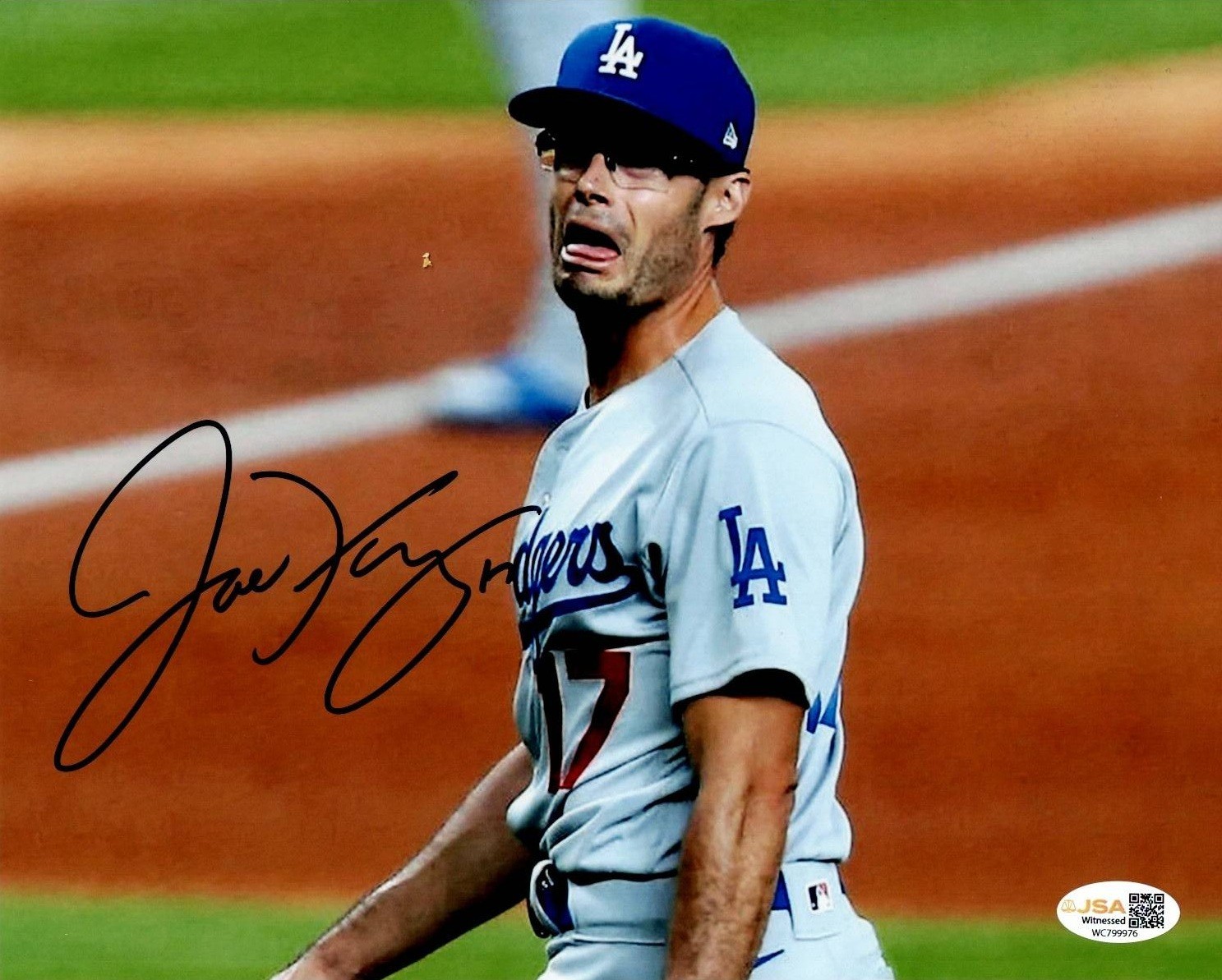 Joe Kelly Los Angeles Dodgers Autographed Signed 8x10 Blah Face Photo JSA-Holo