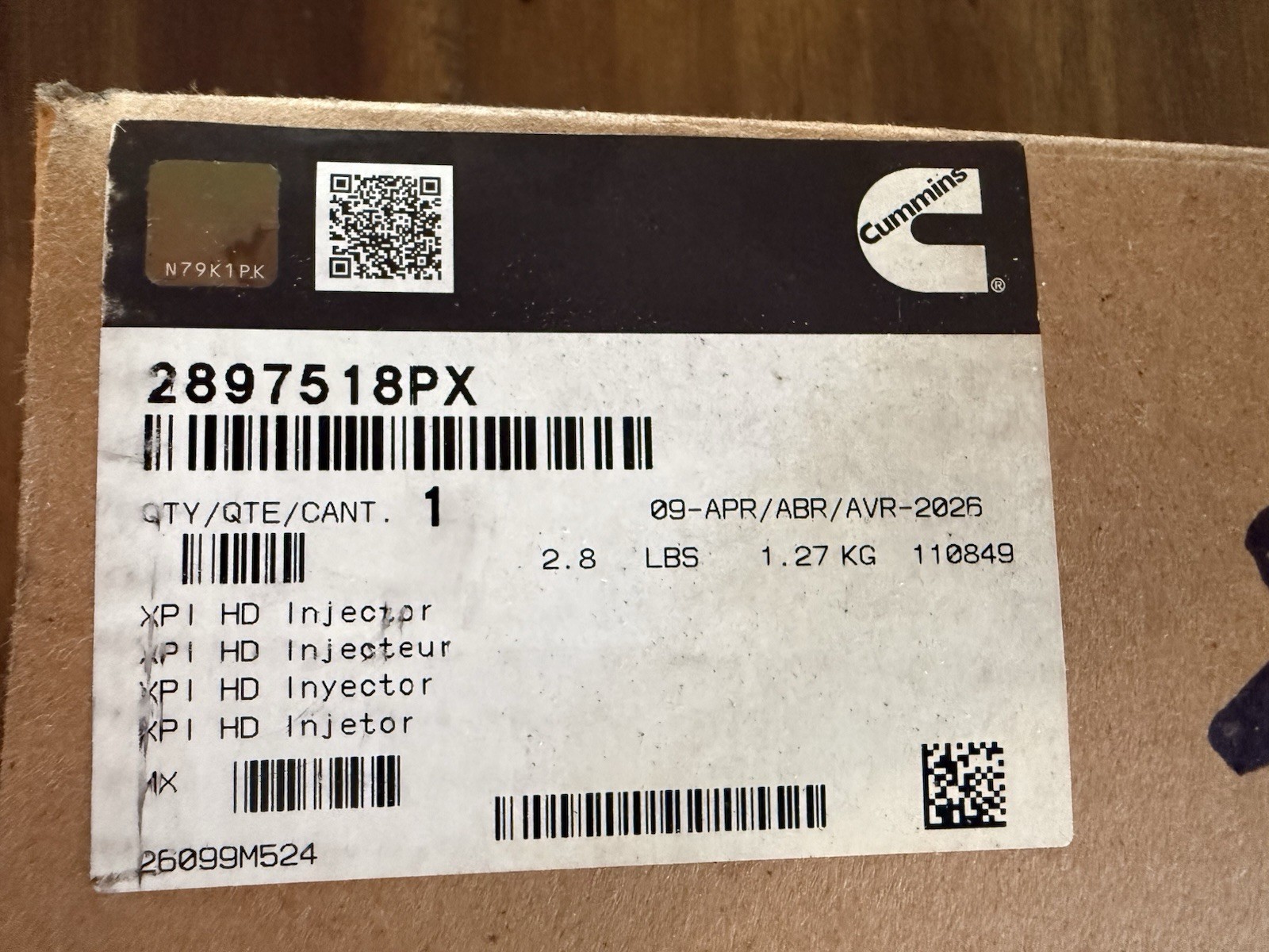 Diesel Fuel Injector 2897518PX for Cummins ISX X15 XPI HD ISX12