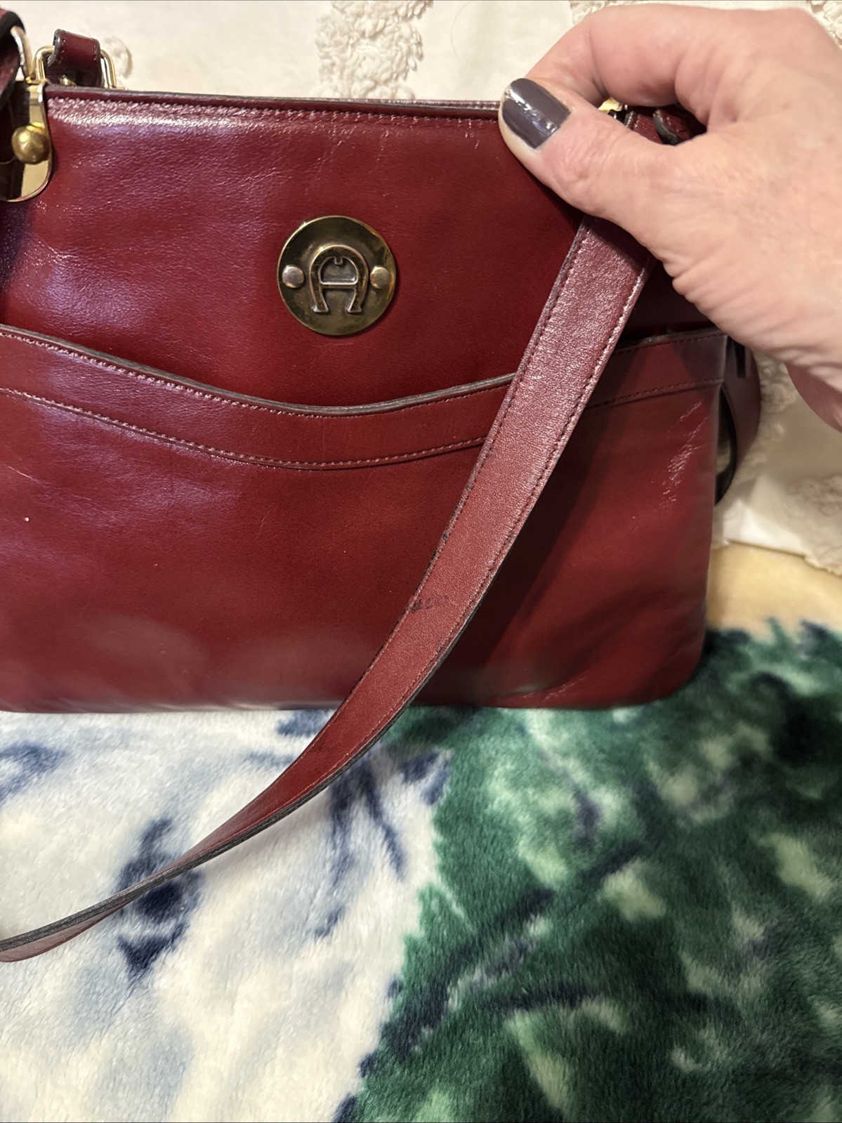 1970’s Vintage Etienne Aigner Handmade Leather Handbag – Burgundy/Oxblood