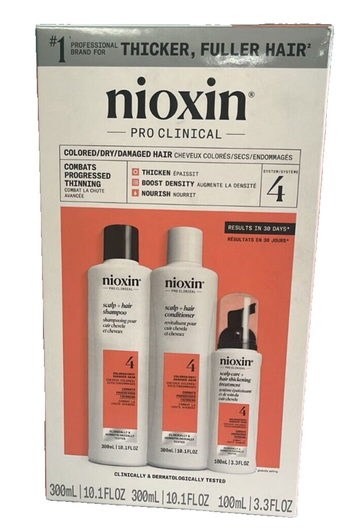 Nioxin Pro Clinical System 4, Colored, Dry, Damaged Hair, Combats Thinning Nioxin Pro Clinical System 4, Colored, Dry, Damaged Hair, Combats Thinning
