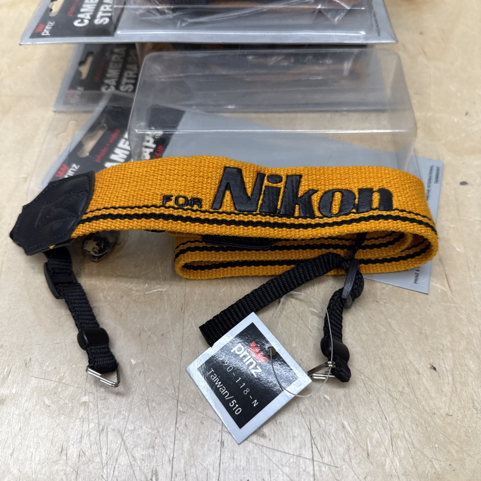 Vintage Nikon Camera Strap Yellow/ Black 1 1/2” Wide Photography 70's NOS Retro