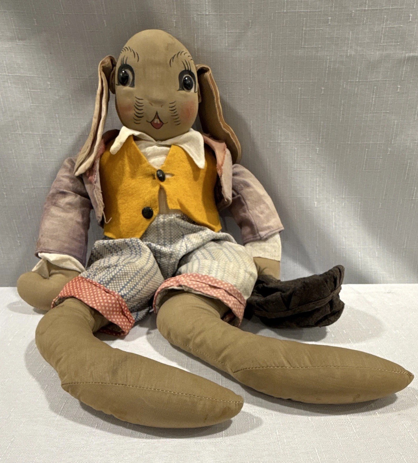 Vintage 1940s Georgene Novelties Uncle Wiggily Cloth Doll 18\
