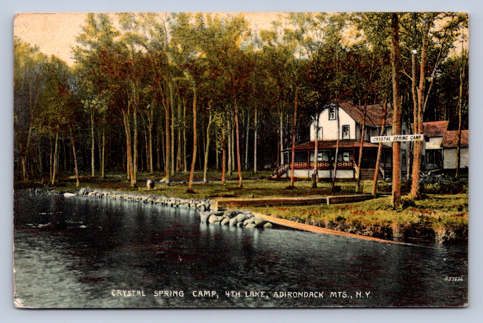 PC1/ Fourth Lake New York Postcard c10 Adirondacks Crystal Spring Camp 544 PC1/ Fourth Lake New York Postcard c10 Adirondacks Crystal Spring Camp 544